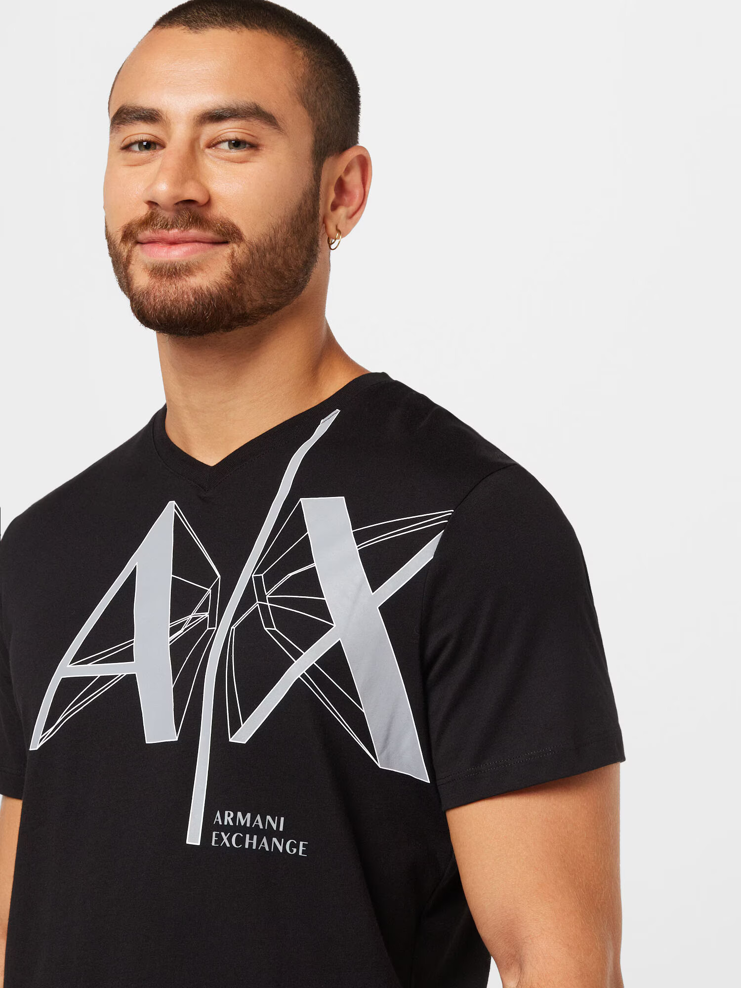 ARMANI EXCHANGE Majica črna / bela - Pepit.si