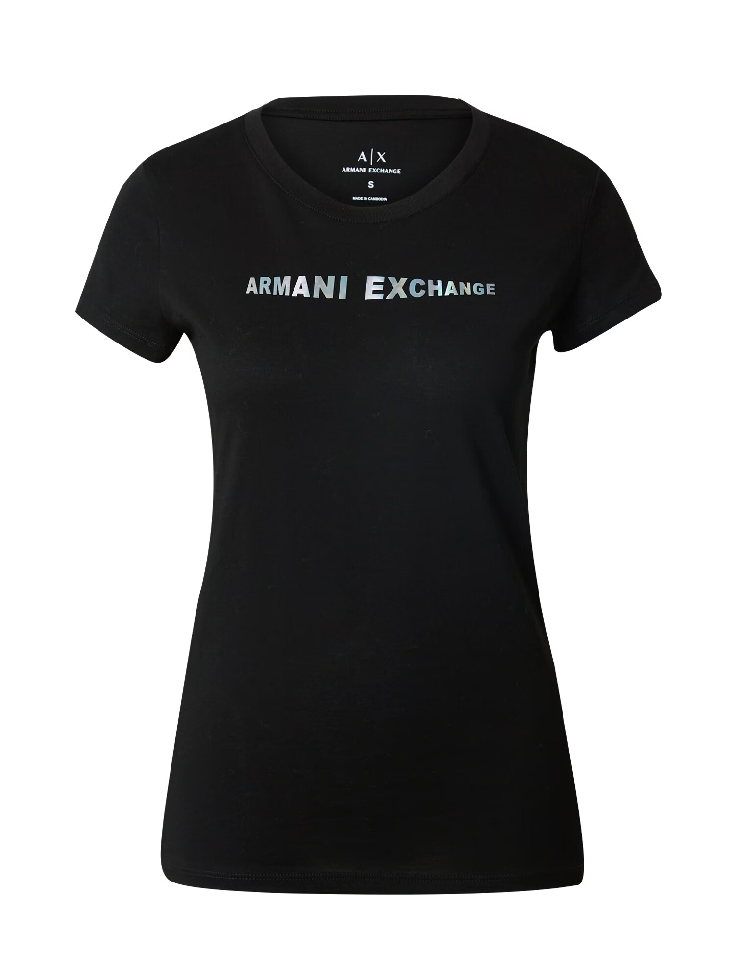 ARMANI EXCHANGE Majica črna / srebrna - Pepit.si