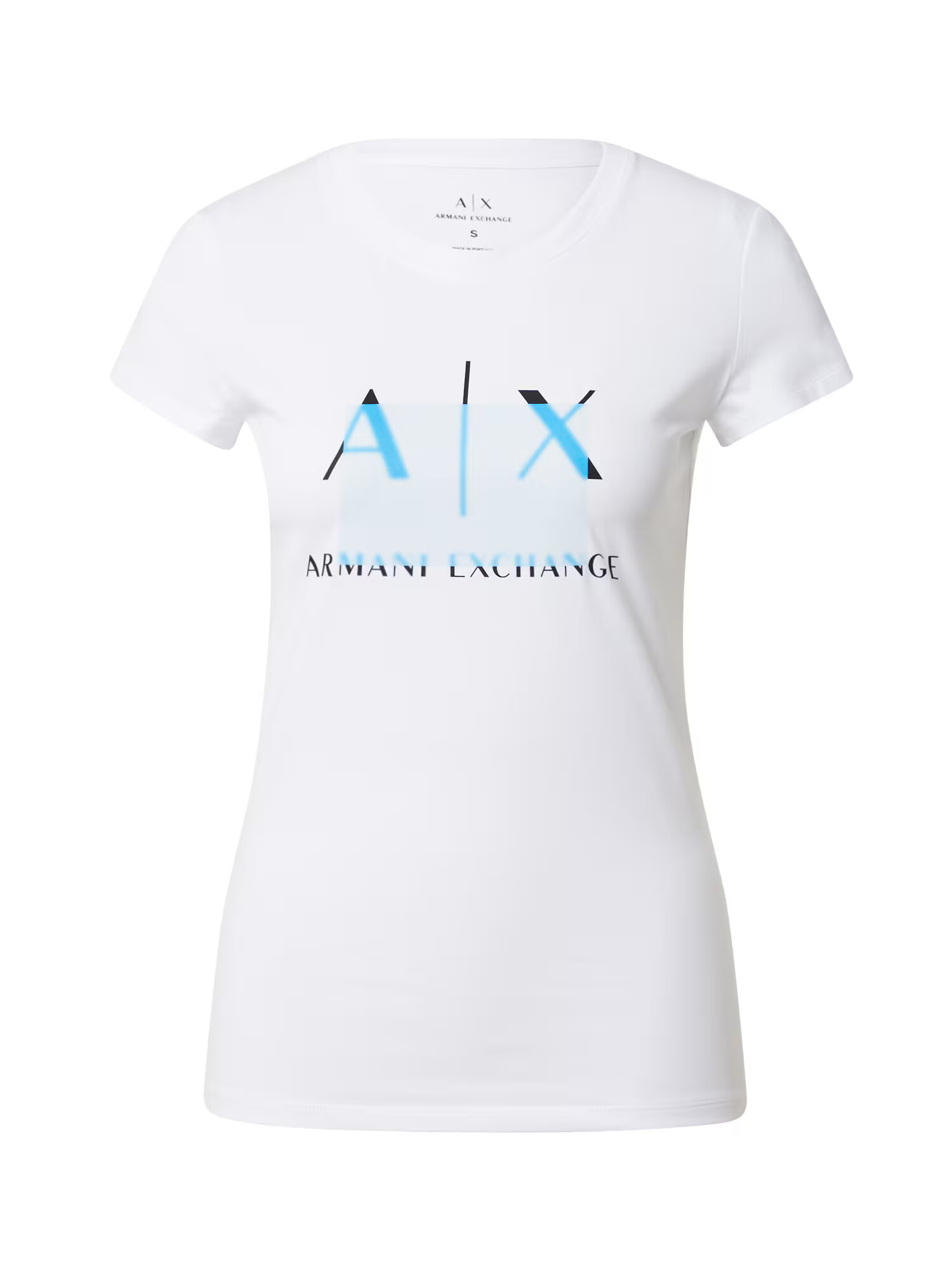 ARMANI EXCHANGE Majica 'LYTKA' bela / turkizna / marine - Pepit.si