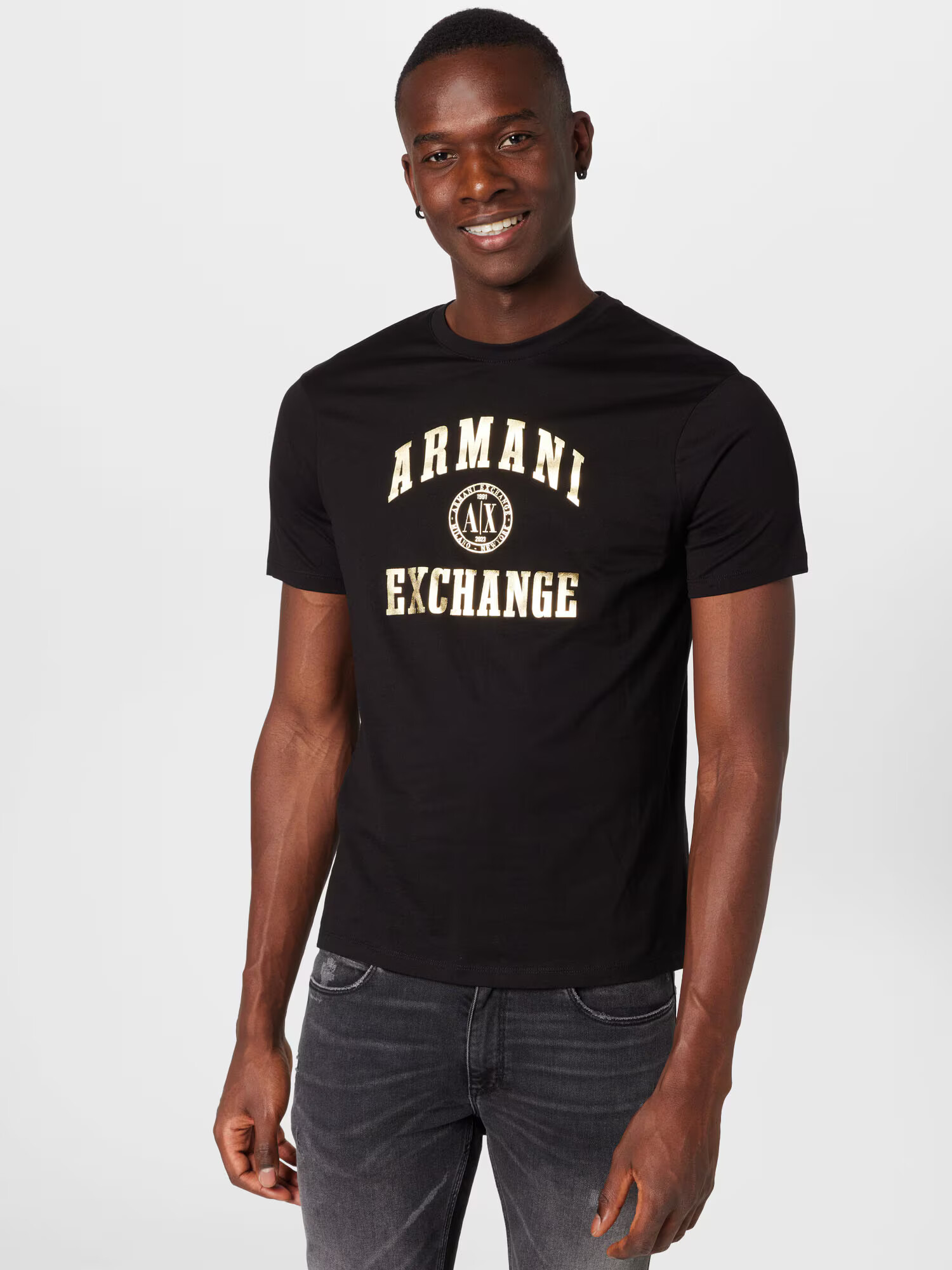 ARMANI EXCHANGE Majica zlata / črna - Pepit.si