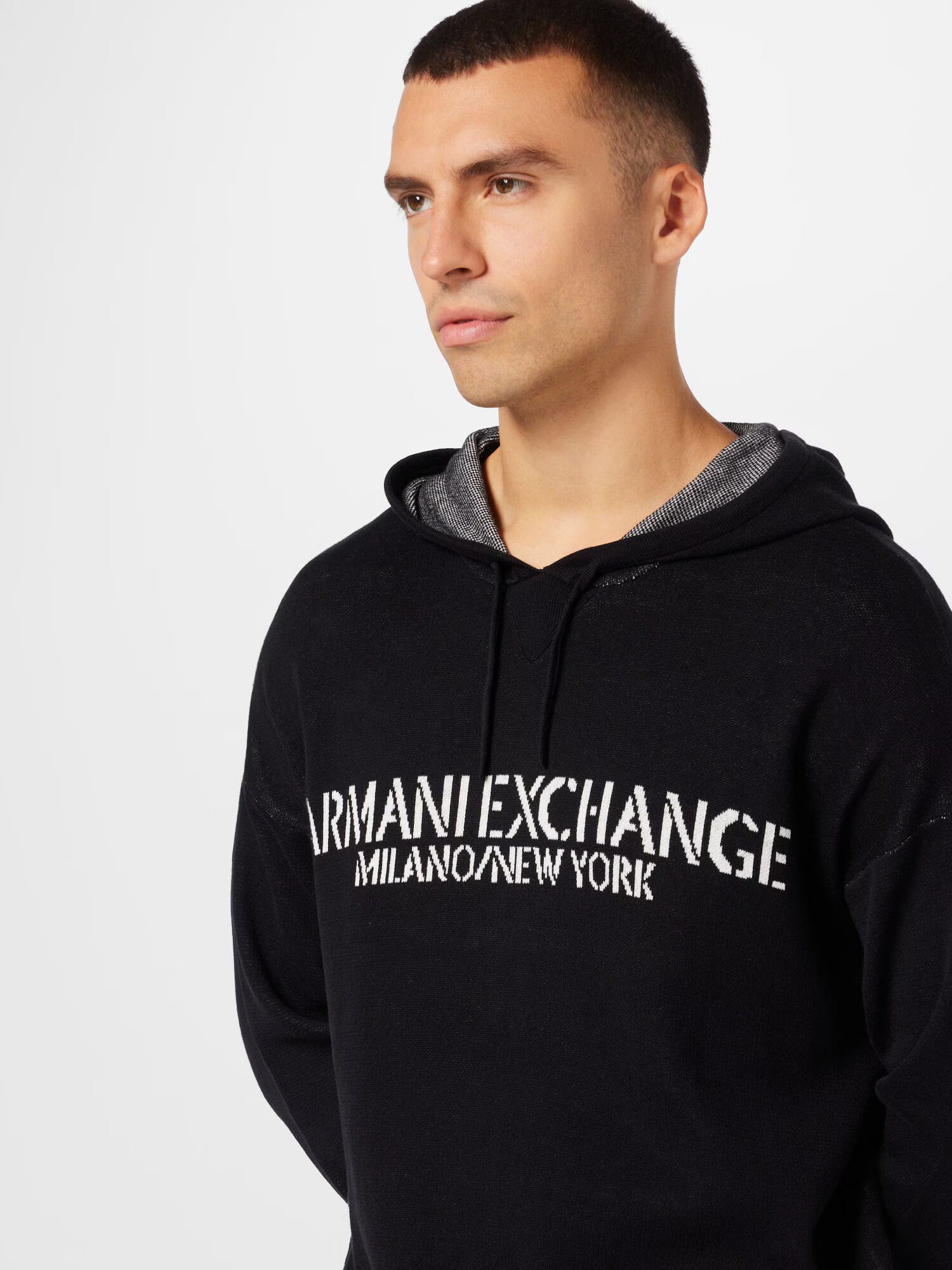 ARMANI EXCHANGE Pulover črna / bela - Pepit.si