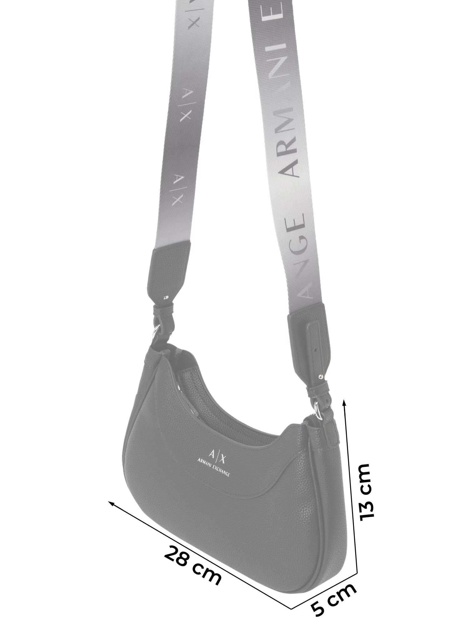 ARMANI EXCHANGE Torba za čez ramo 'HOBO' črna / srebrna - Pepit.si