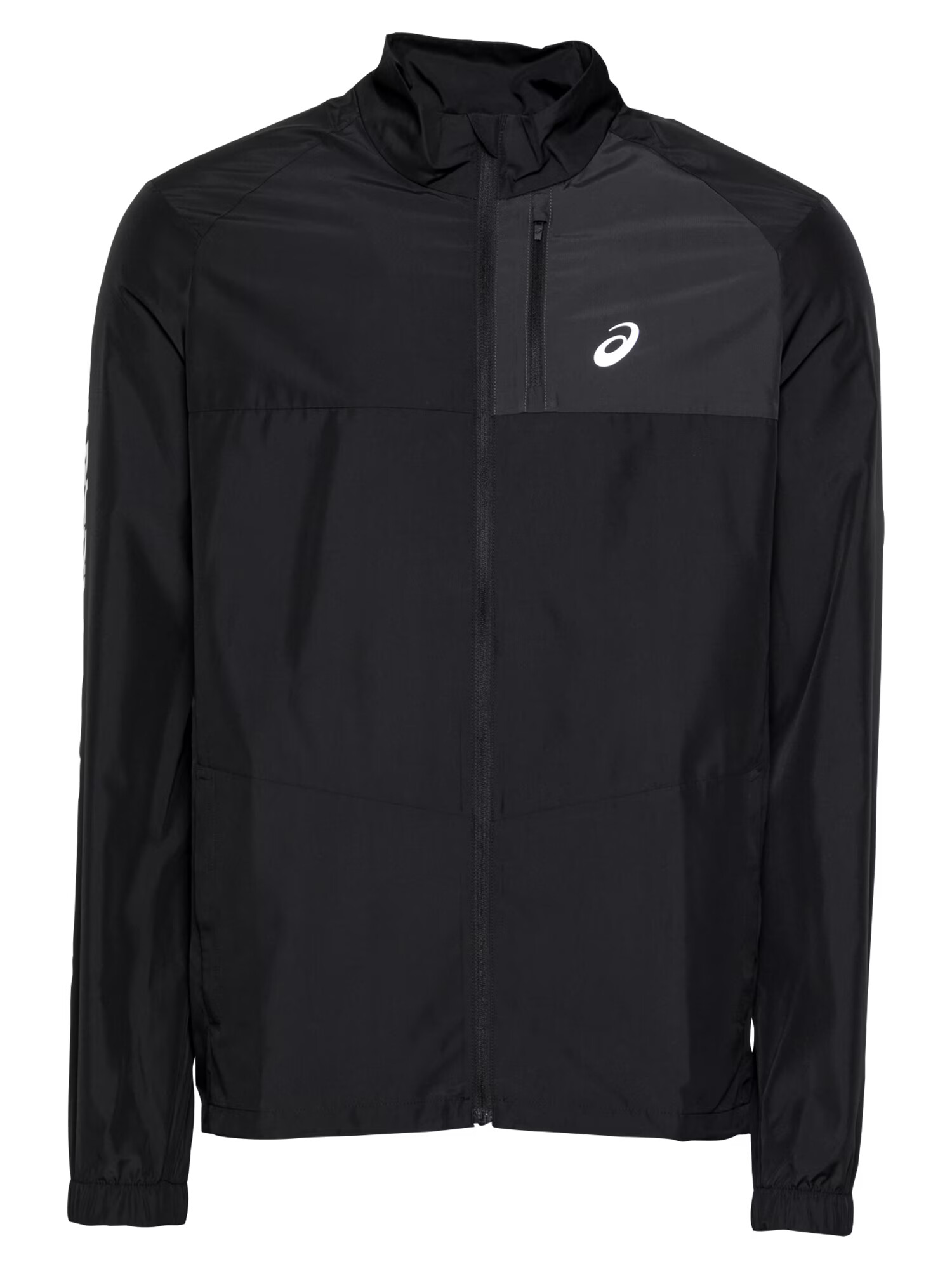 ASICS Športna jakna 'SMSB RUN JACKET' črna / bela - Pepit.si