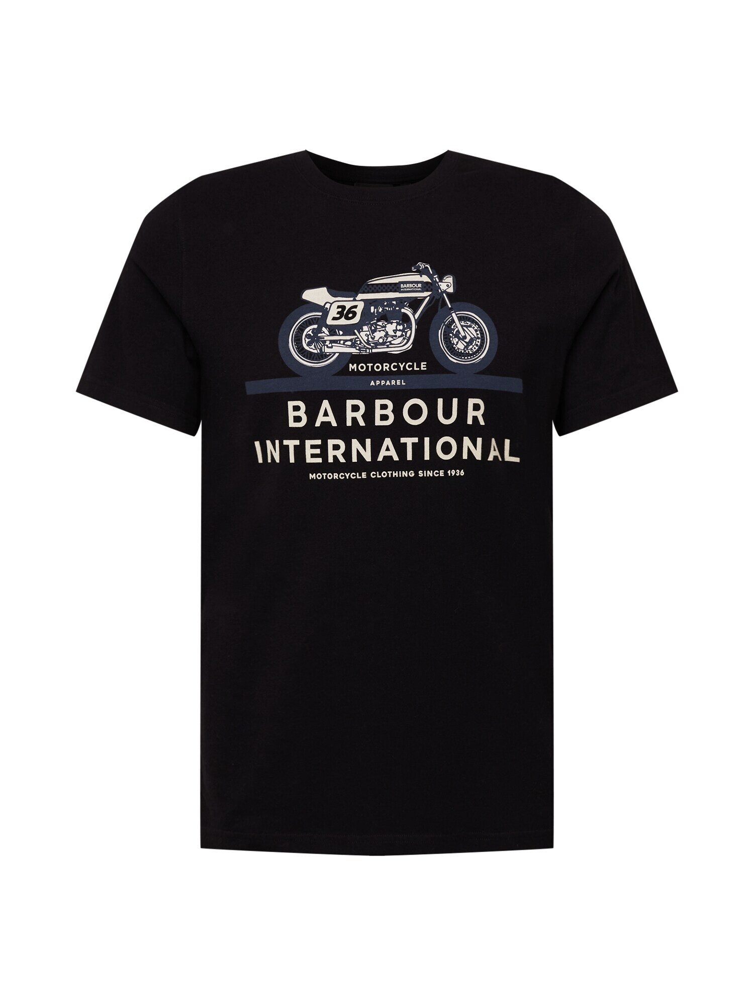 Barbour International Majica črna / bela / bazaltno siva - Pepit.si