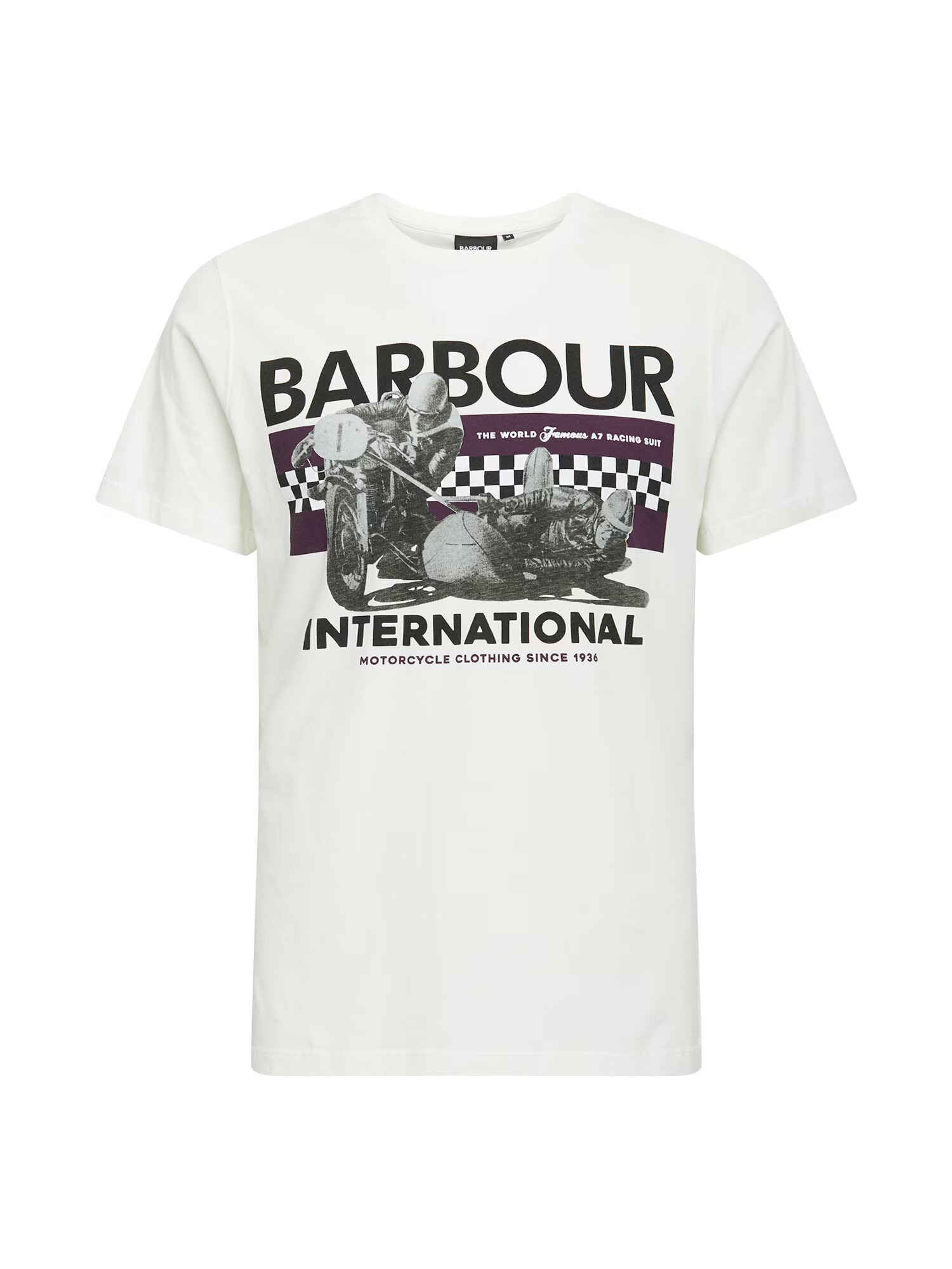 Barbour International Majica 'Racer' bela / antracit - Pepit.si