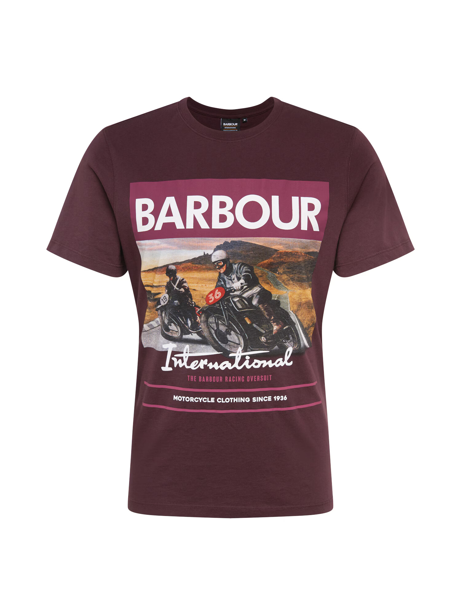 Barbour International Majica 'Racer' burgund / vinsko rdeča / bela / rjava / antracit - Pepit.si