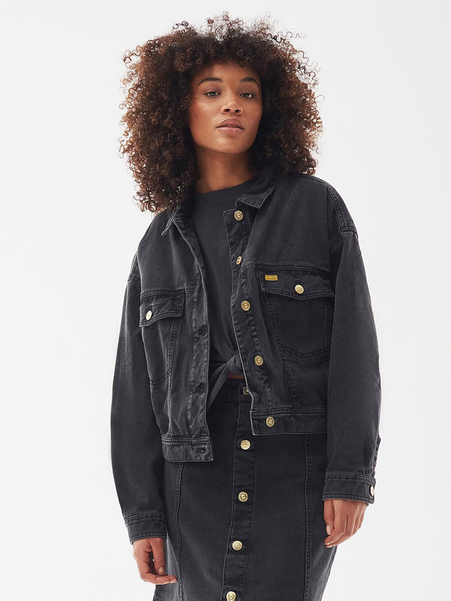 Barbour International Prehodna jakna črn denim - Pepit.si