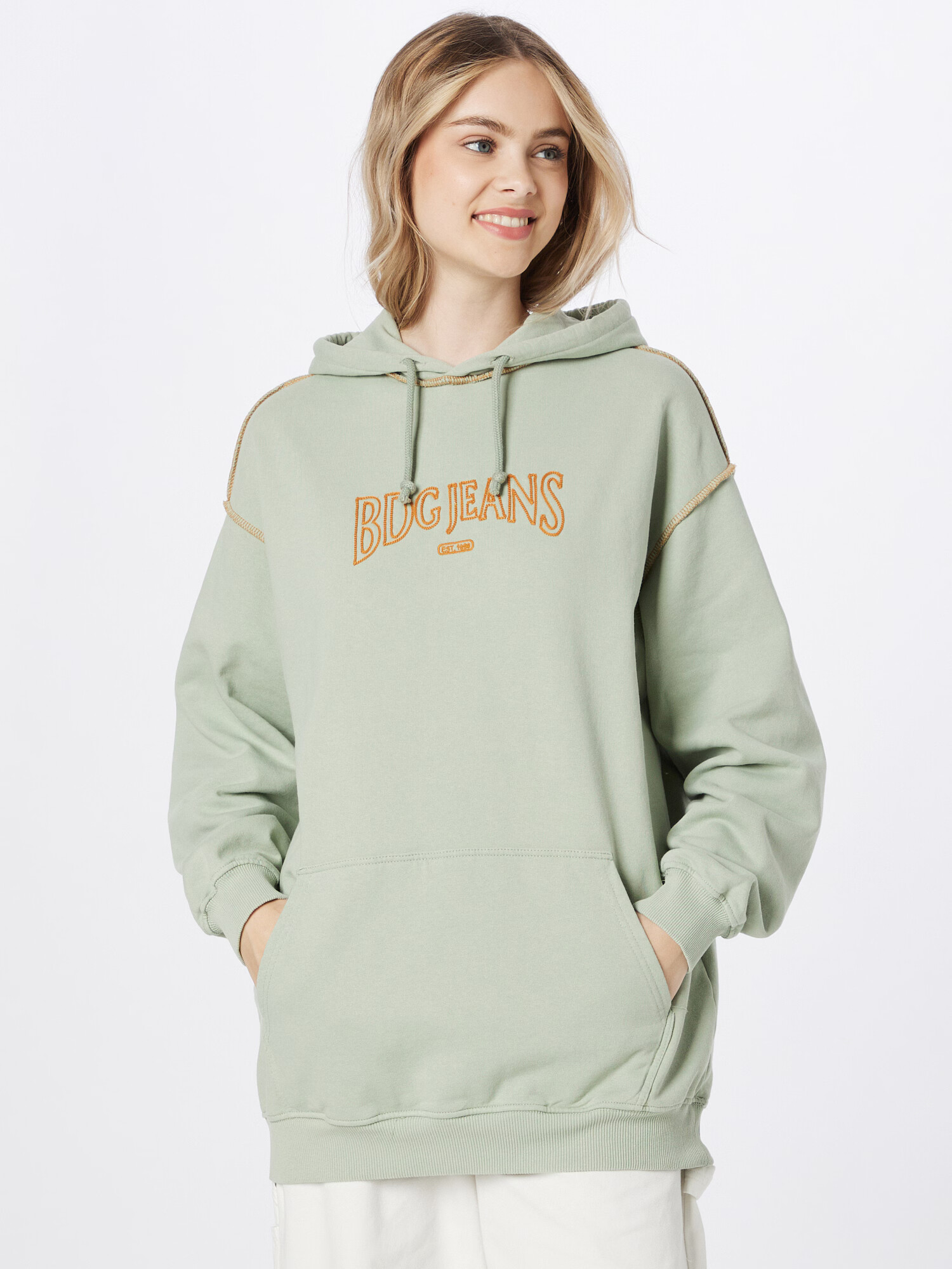 BDG Urban Outfitters Majica pastelno zelena / oranžna - Pepit.si