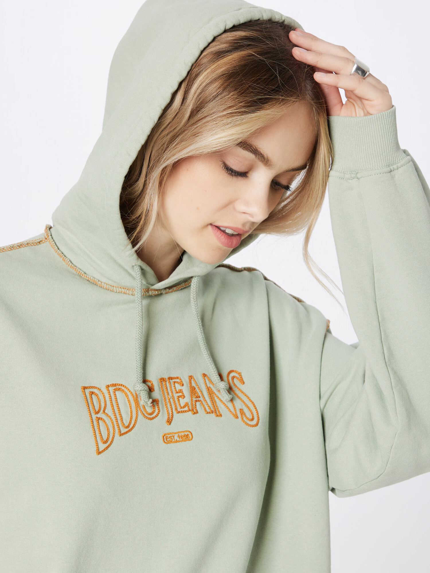 BDG Urban Outfitters Majica pastelno zelena / oranžna - Pepit.si