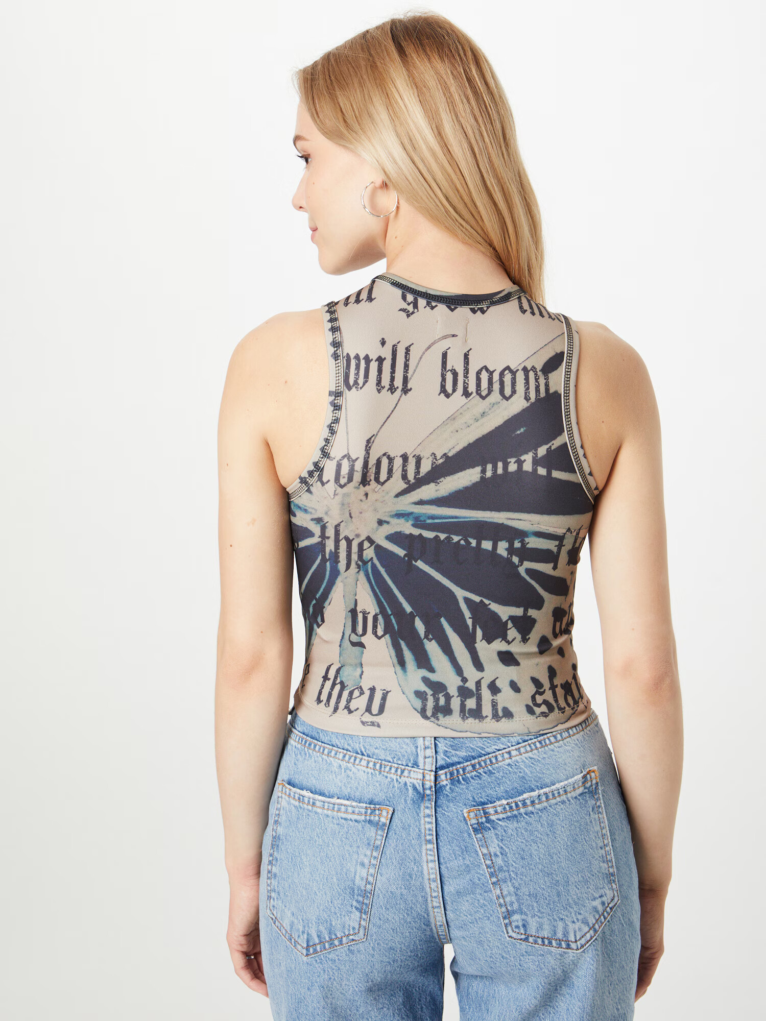 BDG Urban Outfitters Top bež / črna - Pepit.si