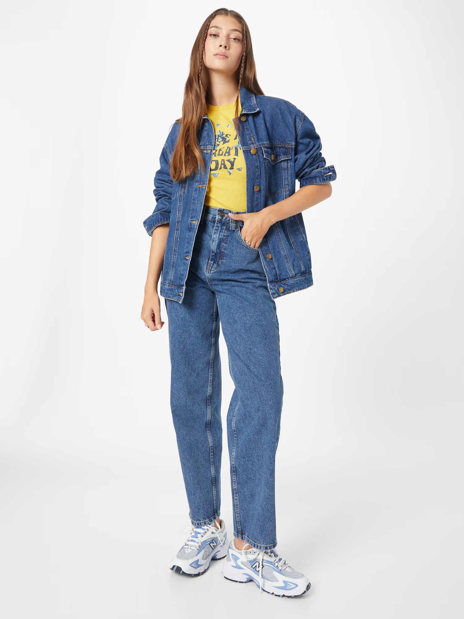 BDG Urban Outfitters Top bež / modra / rumena / črna - Pepit.si