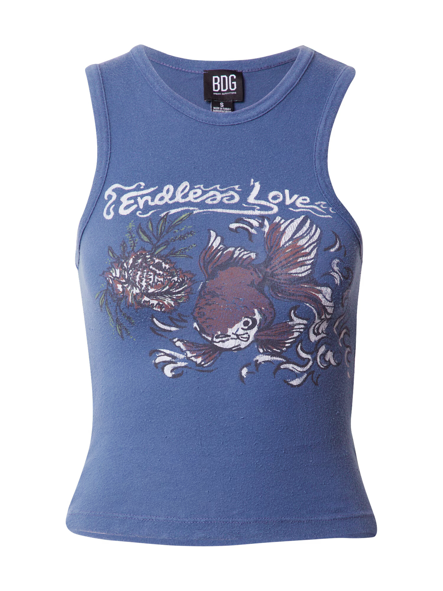 BDG Urban Outfitters Top 'ENDLESS LOVE' mornarska / svetlo zelena / pastelno rdeča / bela - Pepit.si