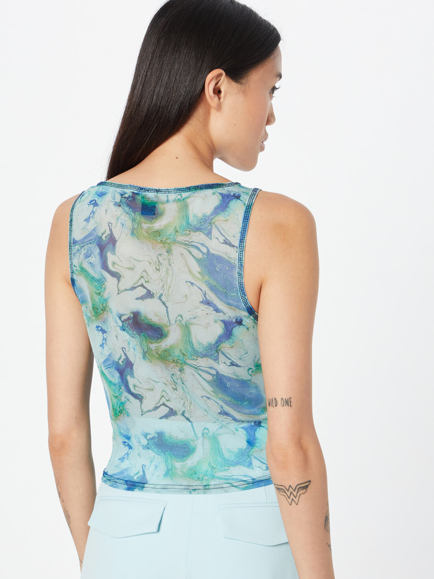 BDG Urban Outfitters Top marine / svetlo modra / zelena - Pepit.si