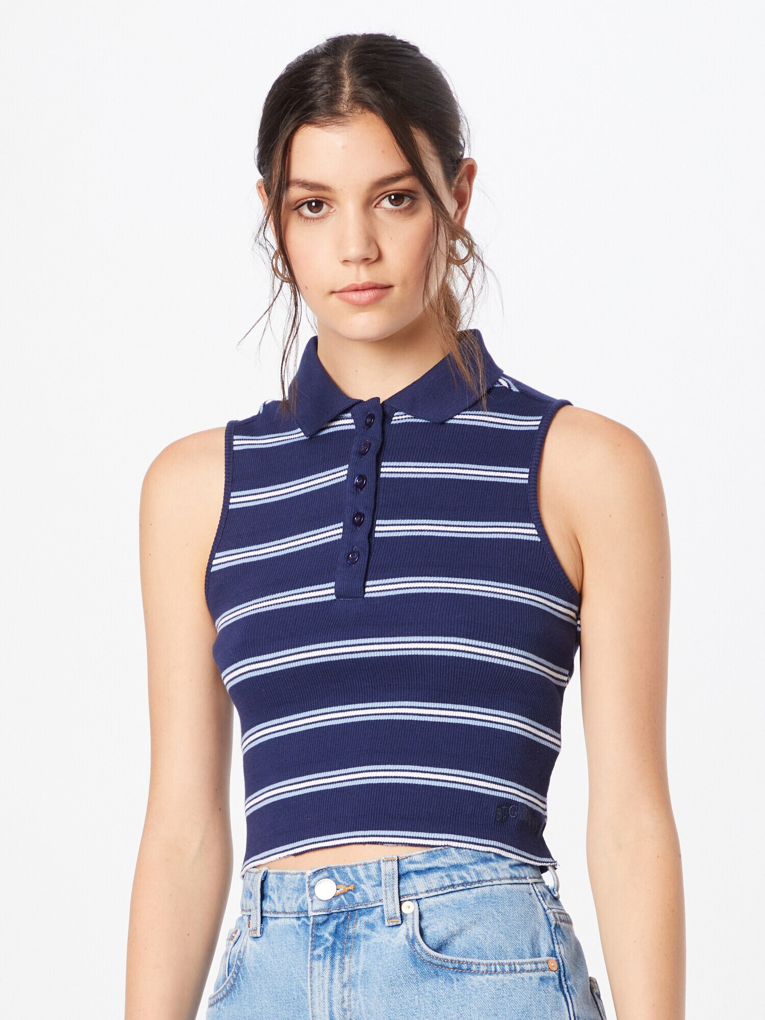 BDG Urban Outfitters Top modra / svetlo modra / bela - Pepit.si