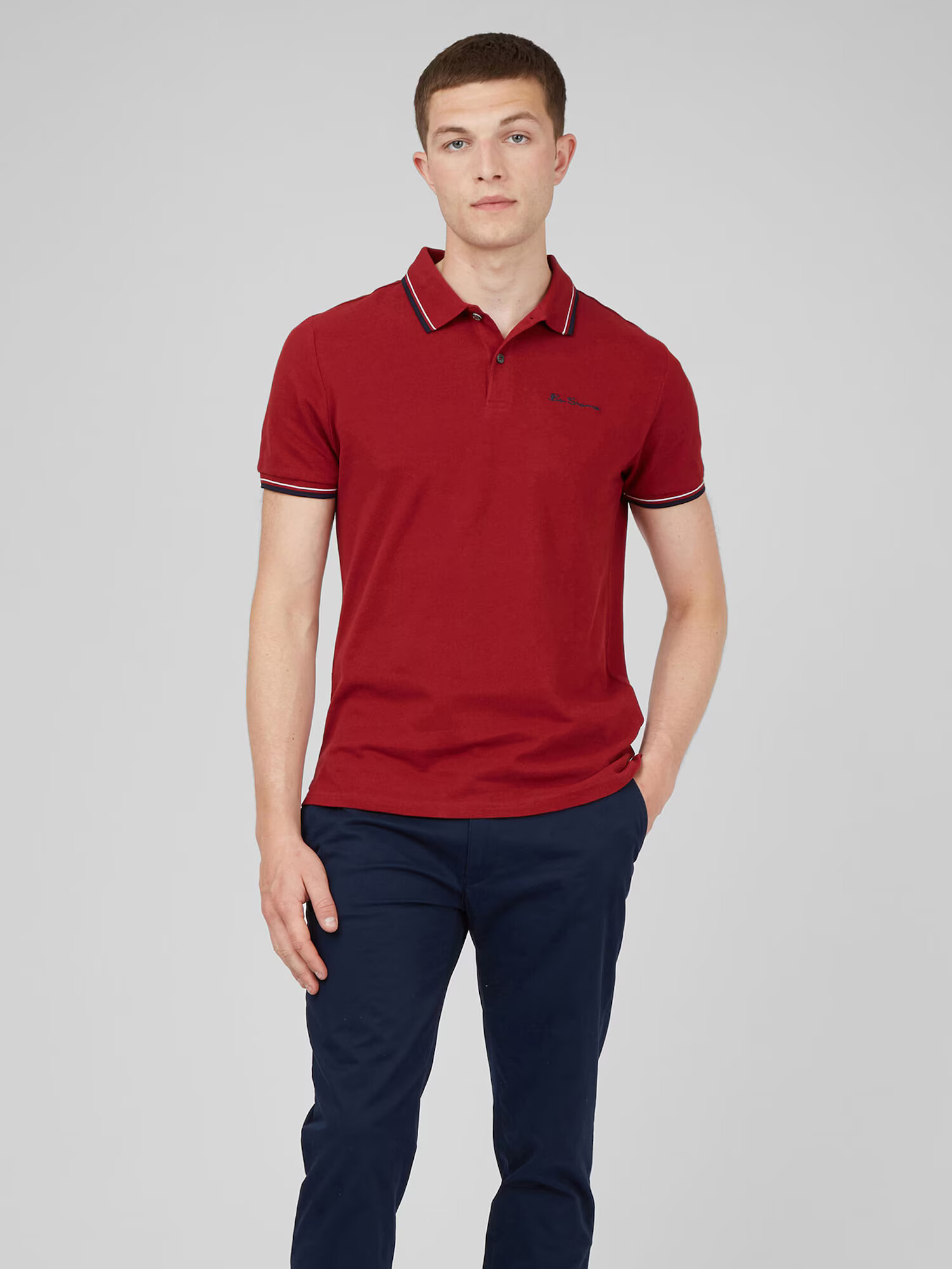 Ben Sherman Majica temno modra / rdeča / bela - Pepit.si