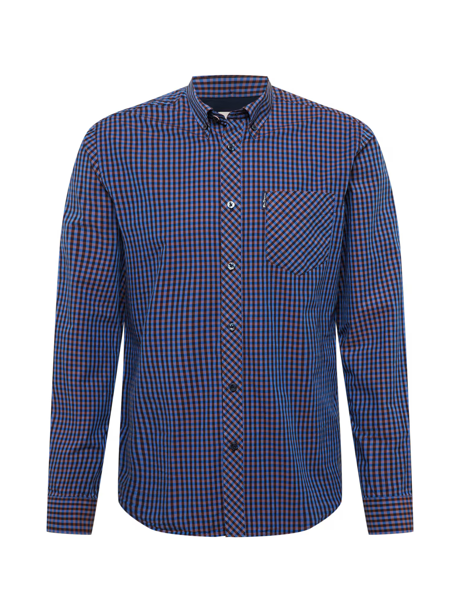 Ben Sherman Srajca 'GINGHAM' modra / rjava / črna - Pepit.si