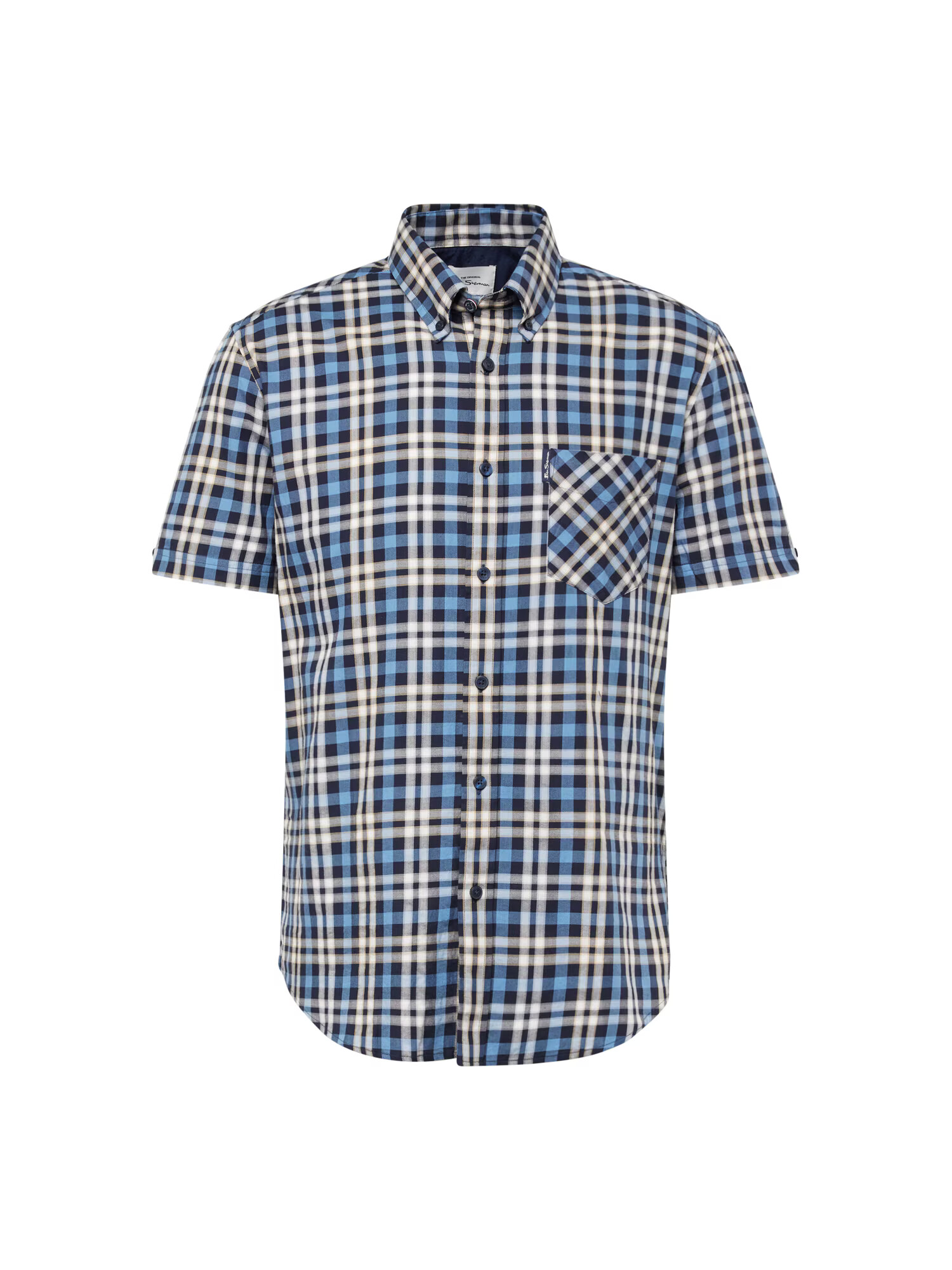 Ben Sherman Srajca 'GINGHAM' modra / nočno modra / bela - Pepit.si