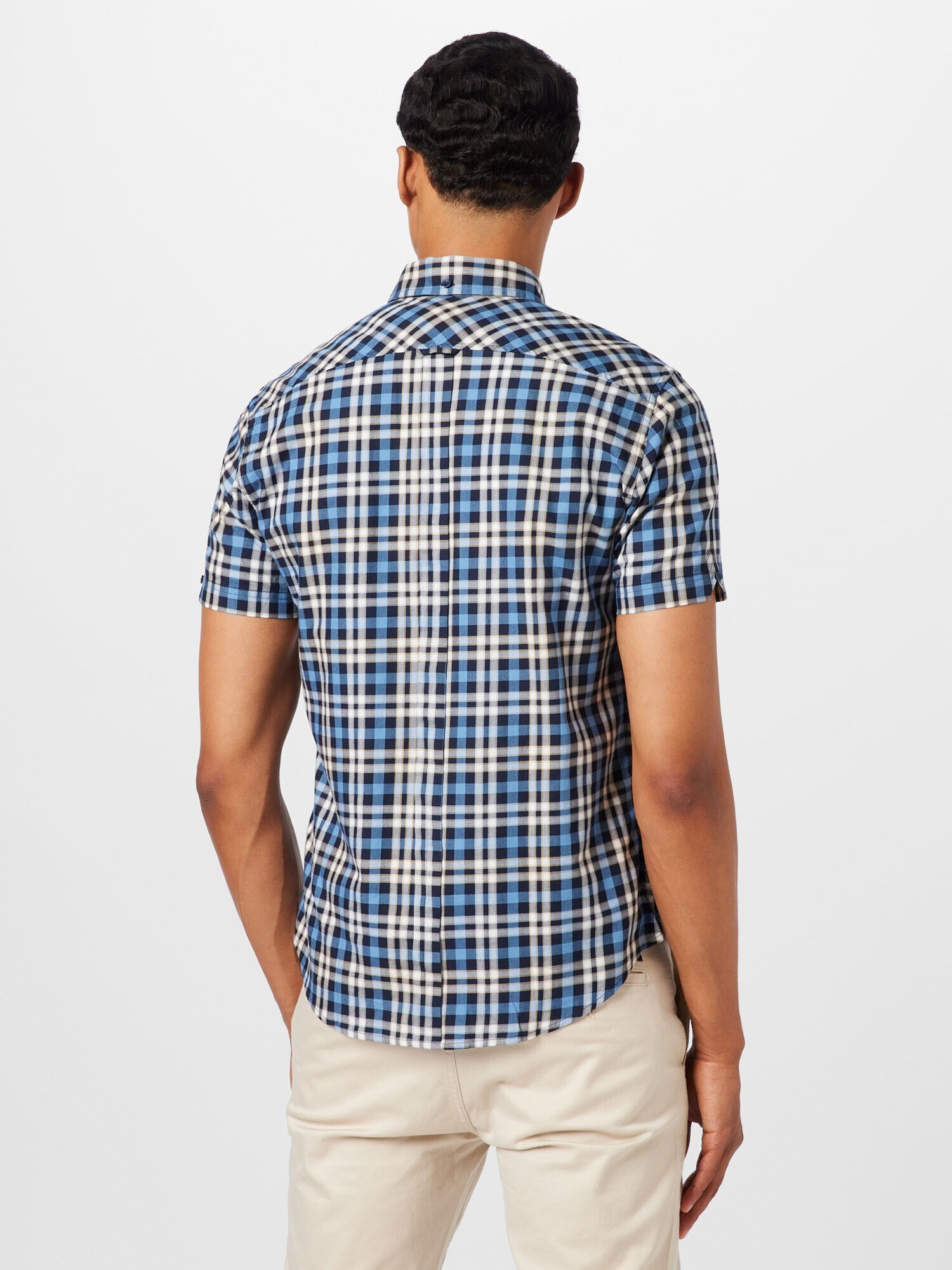 Ben Sherman Srajca 'GINGHAM' modra / nočno modra / bela - Pepit.si