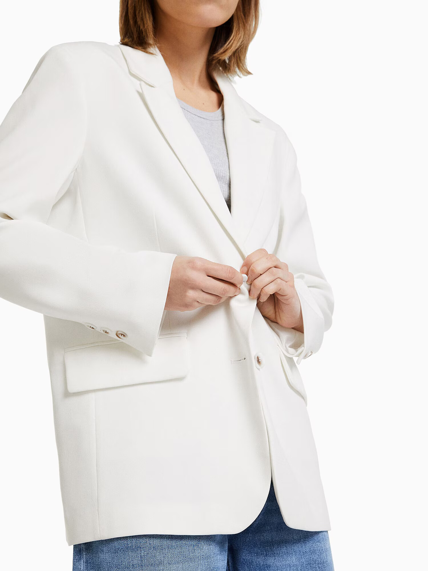 Bershka Blazer bela - Pepit.si