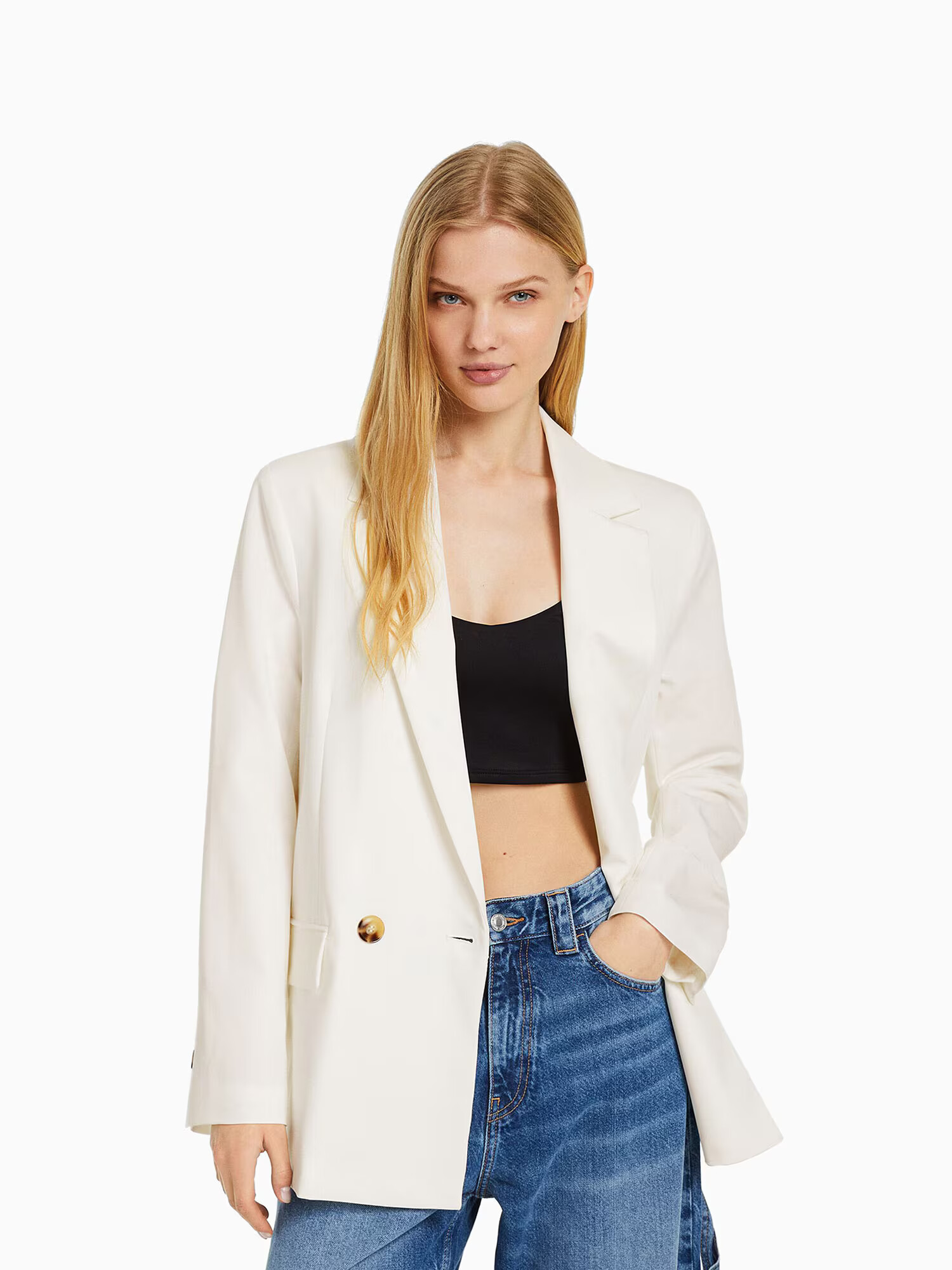 Bershka Blazer bela - Pepit.si