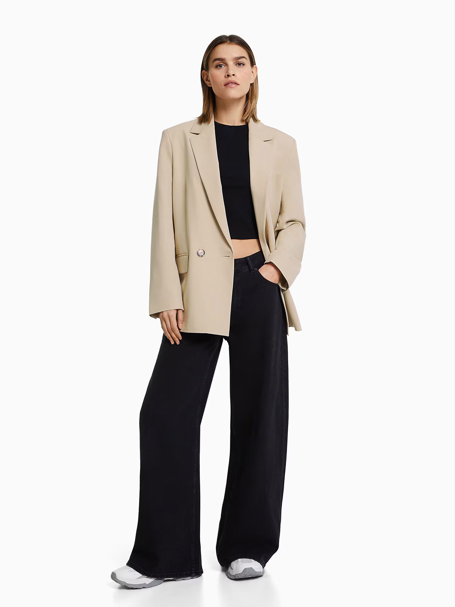 Bershka Blazer bež - Pepit.si