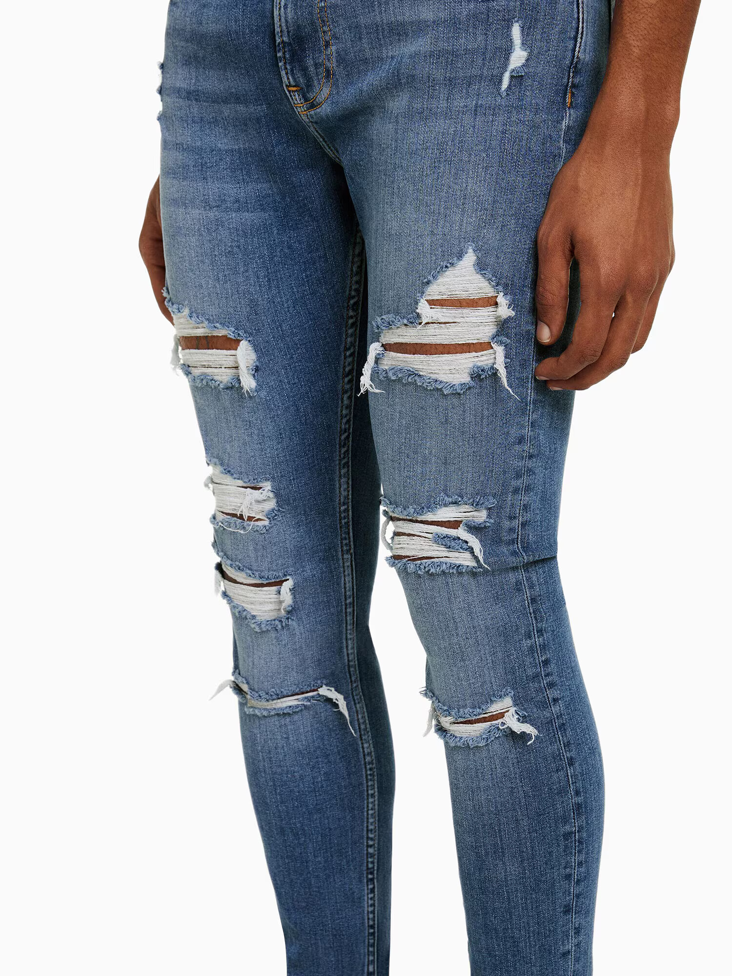 Bershka Kavbojke moder denim - Pepit.si