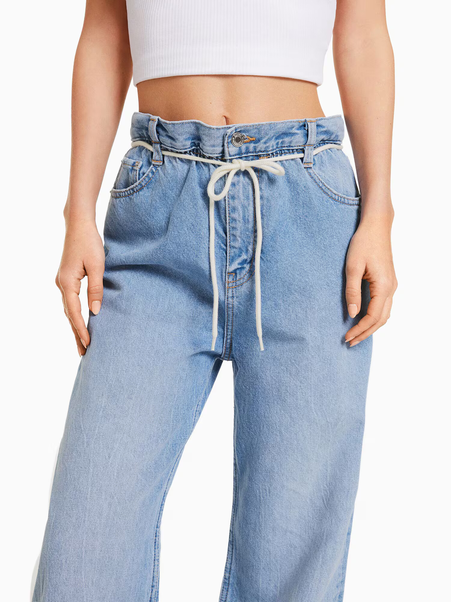 Bershka Kavbojke moder denim - Pepit.si