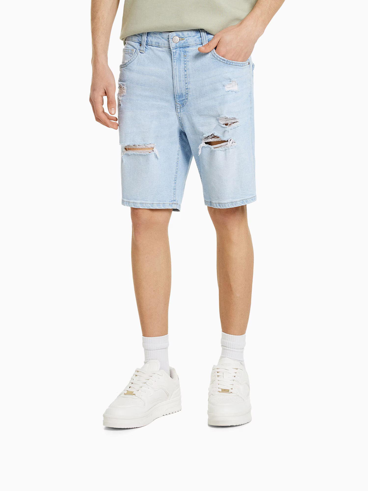 Bershka Kavbojke moder denim - Pepit.si