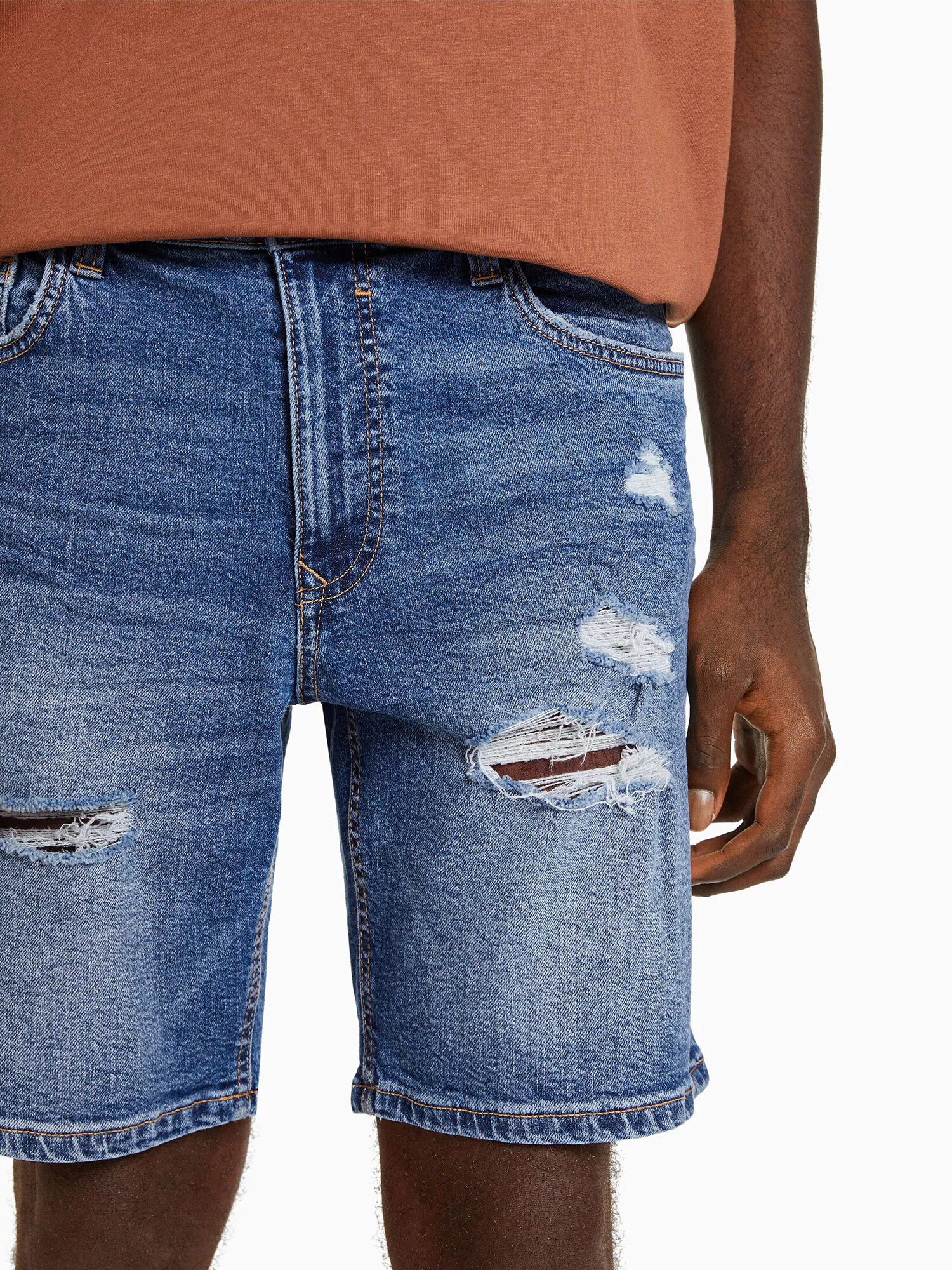 Bershka Kavbojke moder denim - Pepit.si