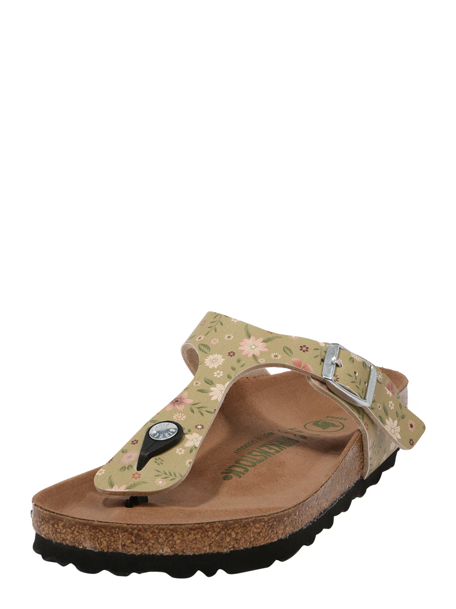 BIRKENSTOCK Japonke 'Gizeh' kaki / travnato zelena / puder / pastelno roza - Pepit.si