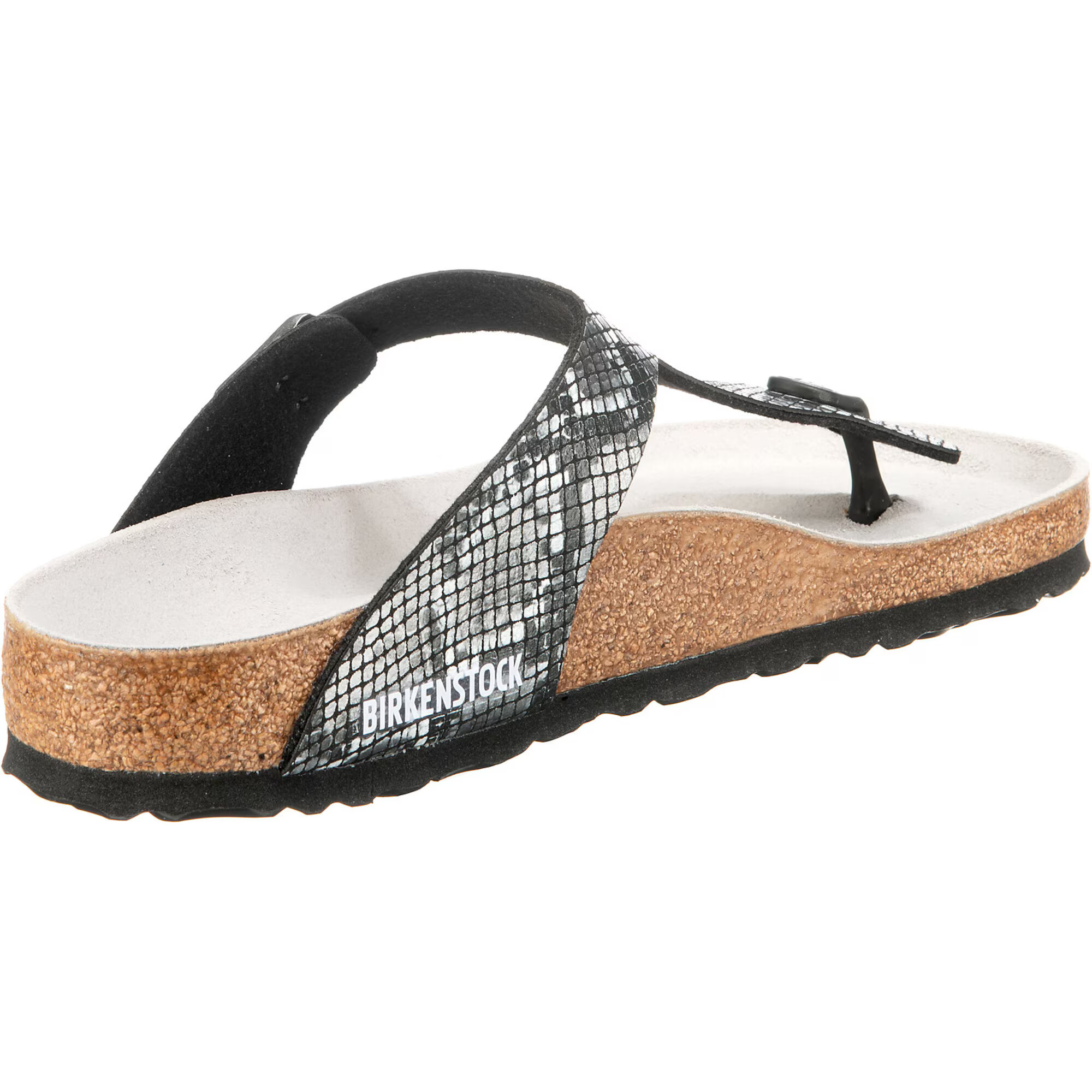 BIRKENSTOCK Japonke 'Gizeh Python' črna / bela / svetlo siva - Pepit.si