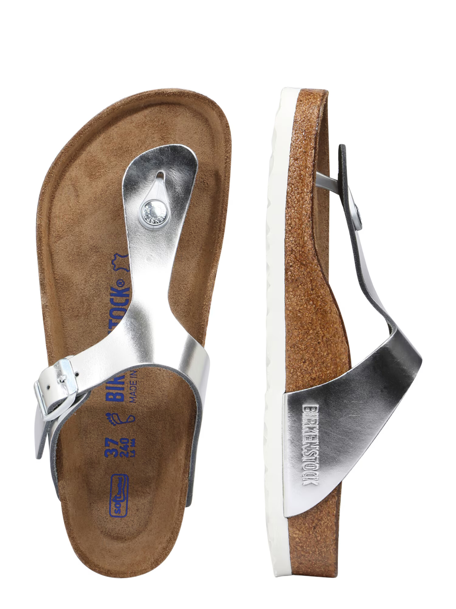 BIRKENSTOCK Japonke 'Gizeh' srebrna - Pepit.si