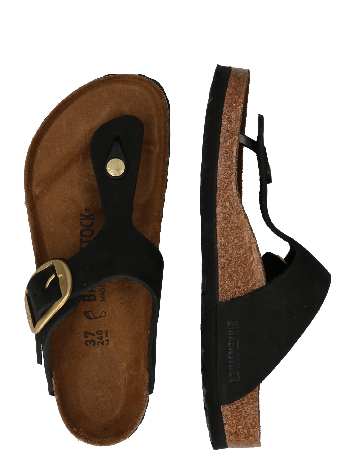 BIRKENSTOCK Japonke 'Gizeh Big Buckle' zlata / črna - Pepit.si