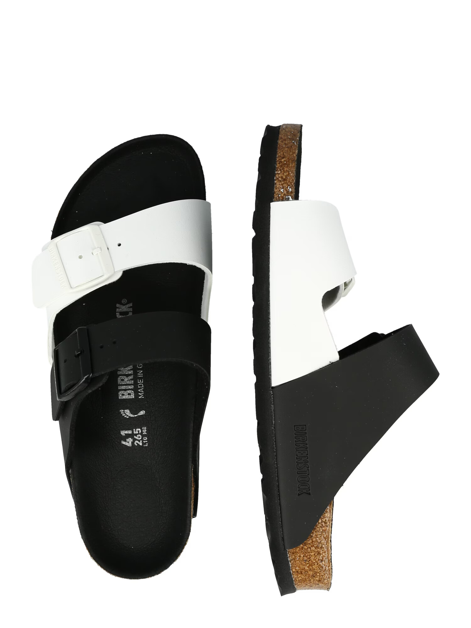 BIRKENSTOCK Nizki natikači 'Arizona' črna / bela - Pepit.si