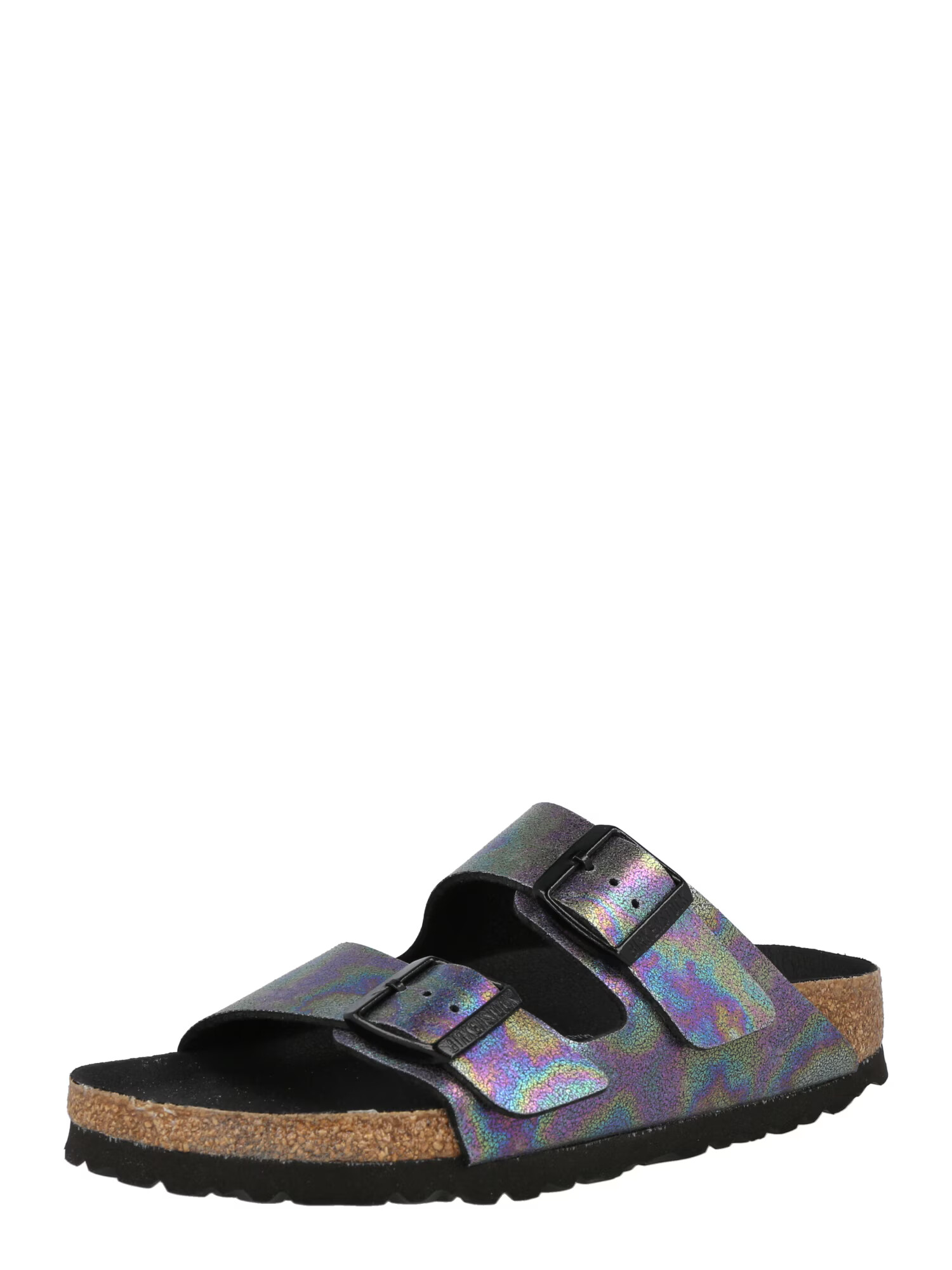 BIRKENSTOCK Nizki natikači 'Arizona' črna / svetlo lila / orhideja / žad - Pepit.si