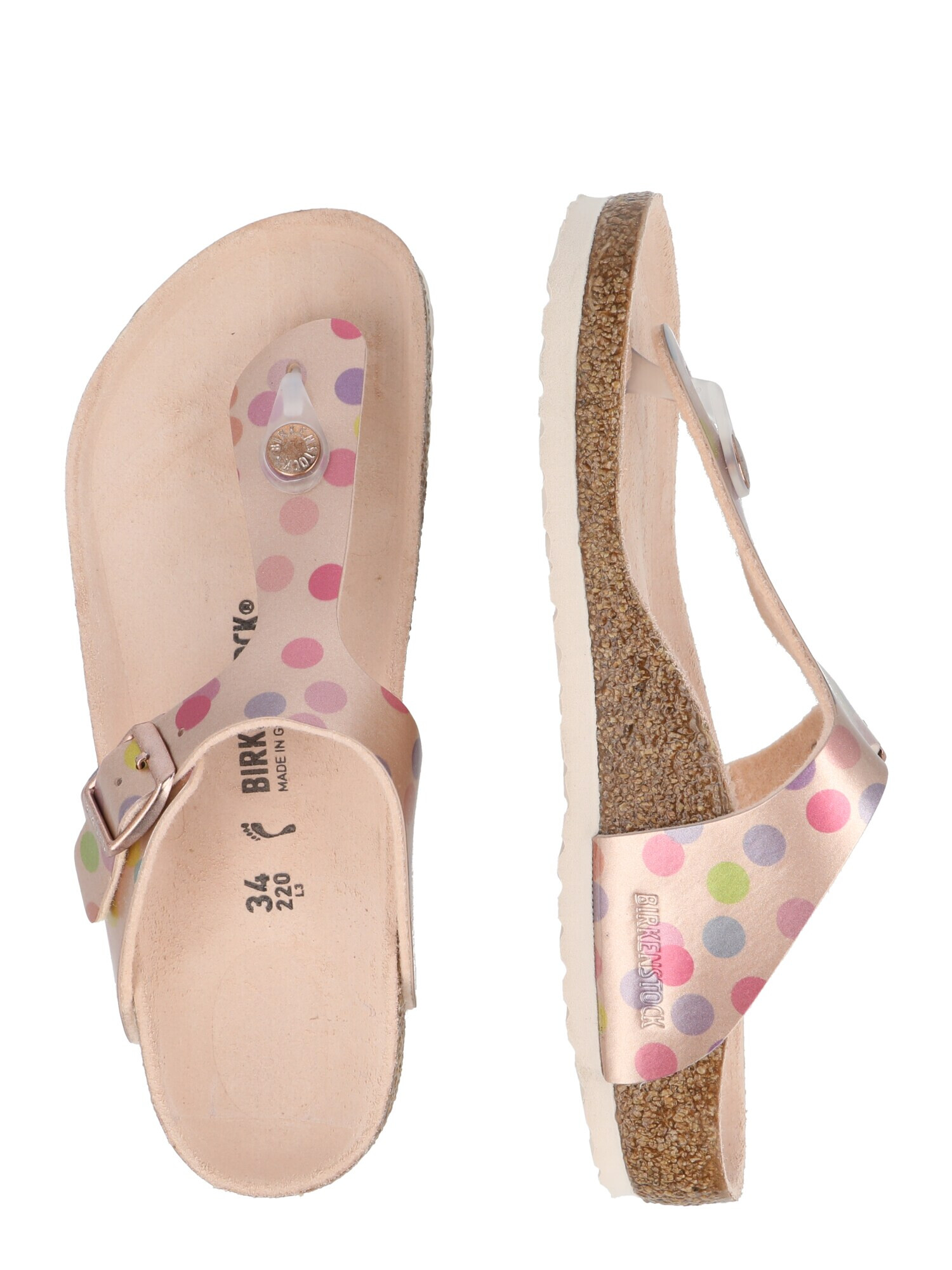 BIRKENSTOCK Sandali bakrena / zelena / lila / roza - Pepit.si