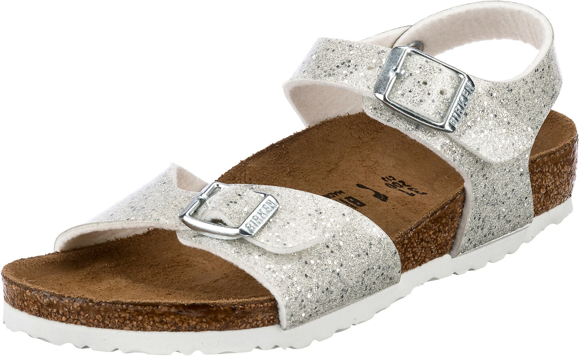 BIRKENSTOCK Sandale 'Rio' bela / srebrna - Pepit.si