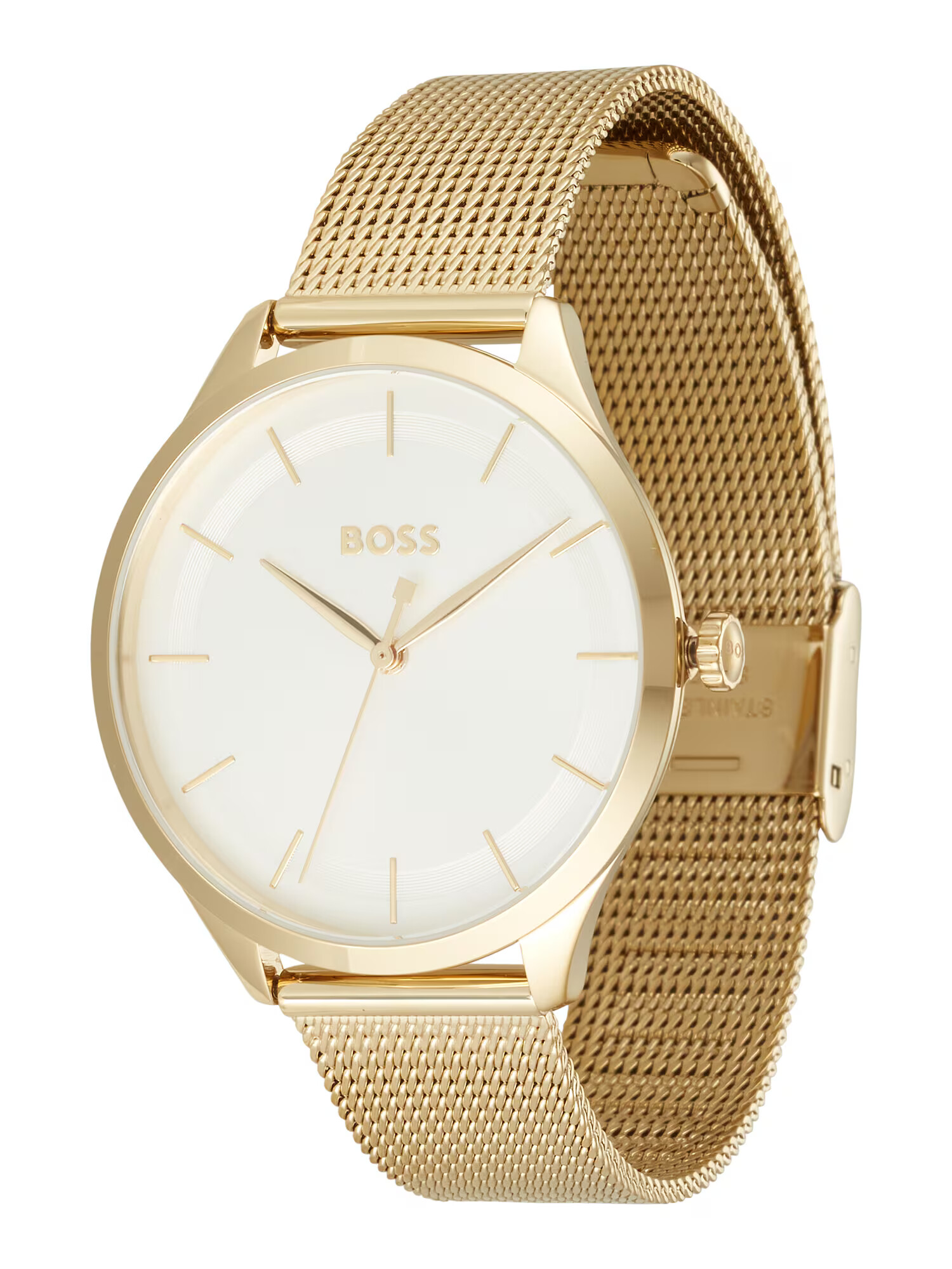 BOSS Black Analogna ura '36MM/3H/3BAR/LYG IP CASE/SILVER WHITE DI' zlata - Pepit.si