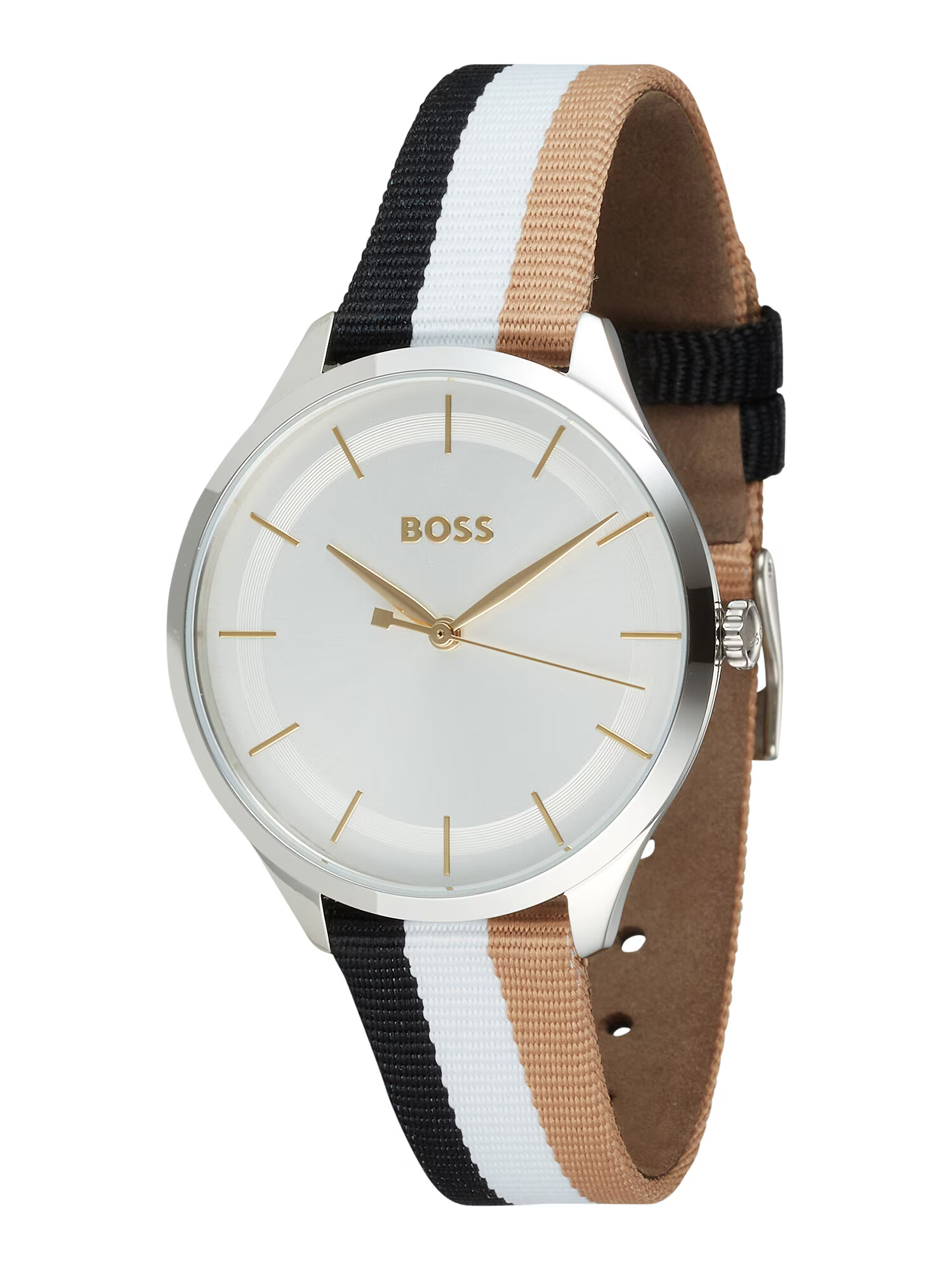 BOSS Black Analogna ura kamela / črna / srebrna / bela - Pepit.si