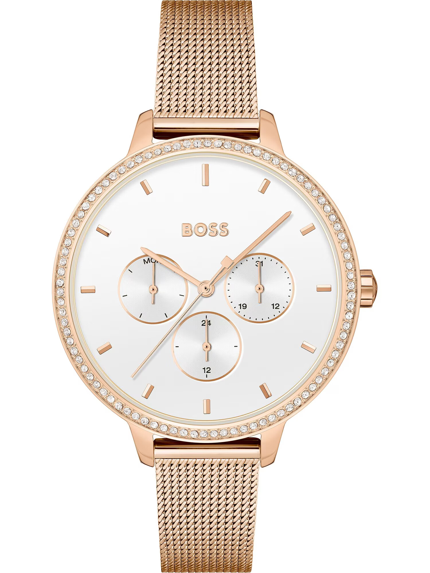 BOSS Black Analogna ura rosé / bela - Pepit.si