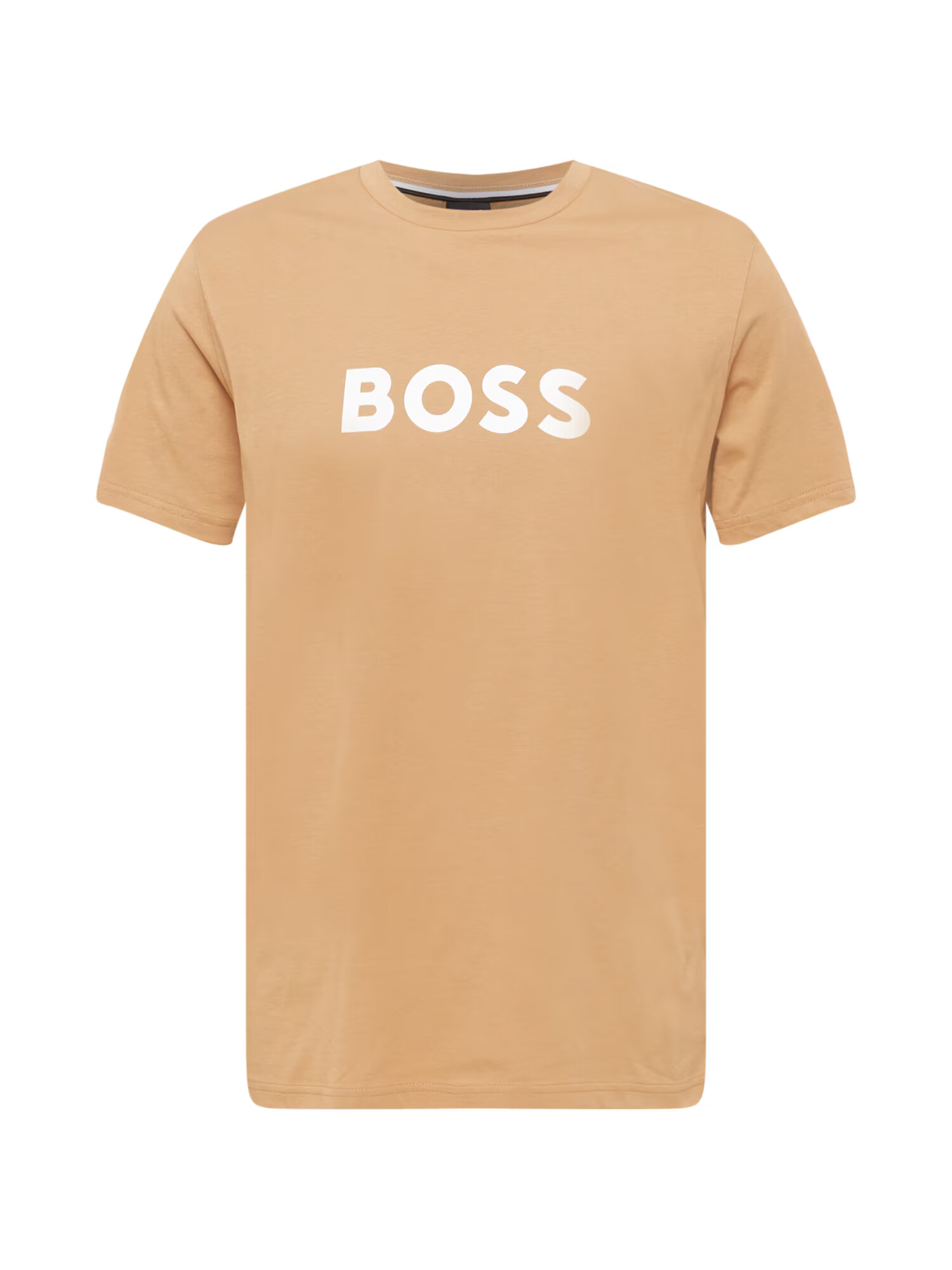 BOSS Black Majica 'T-Shirt RN' kamela / bela - Pepit.si