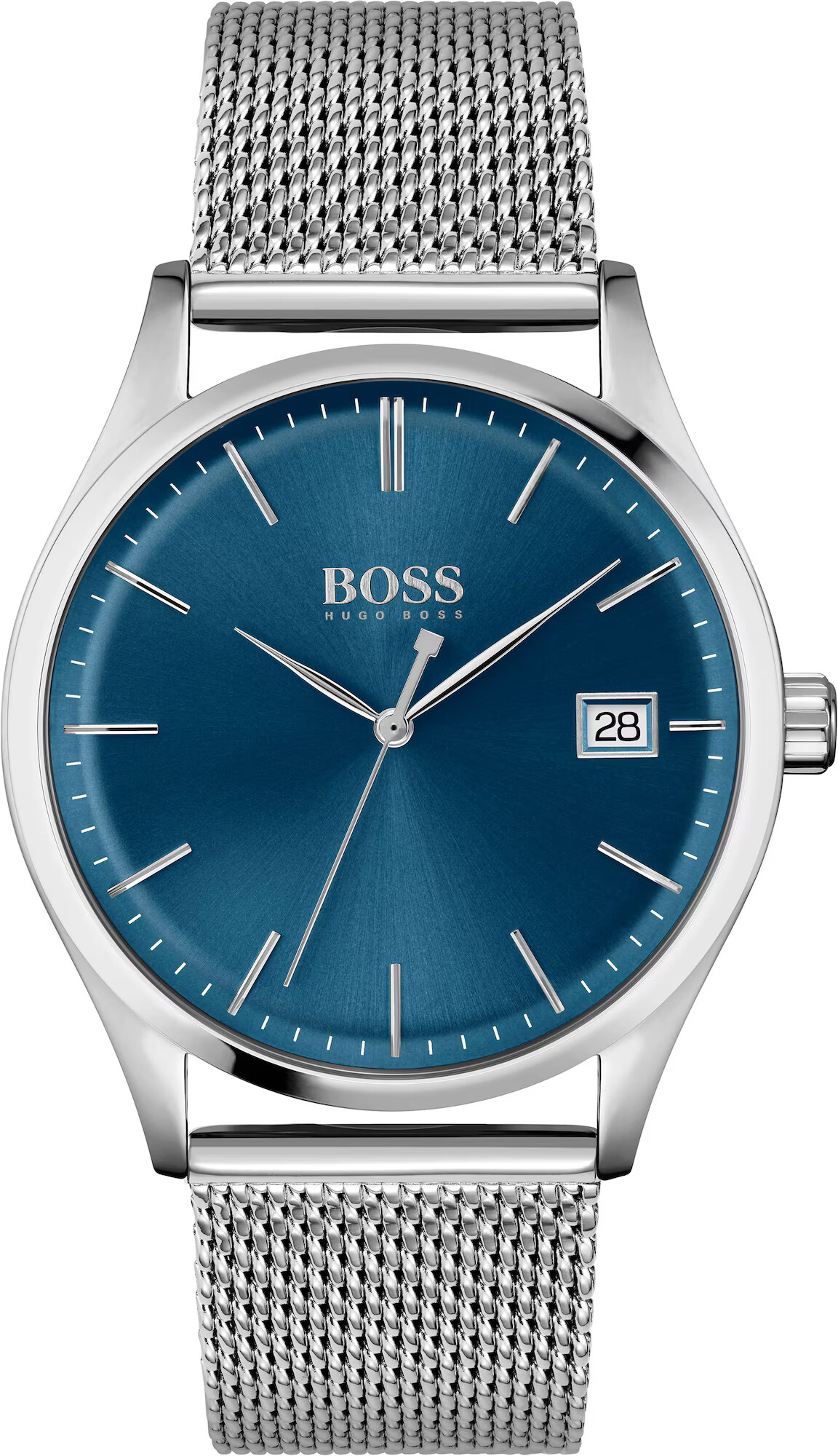 BOSS Casual Analogna ura srebrna / modra - Pepit.si