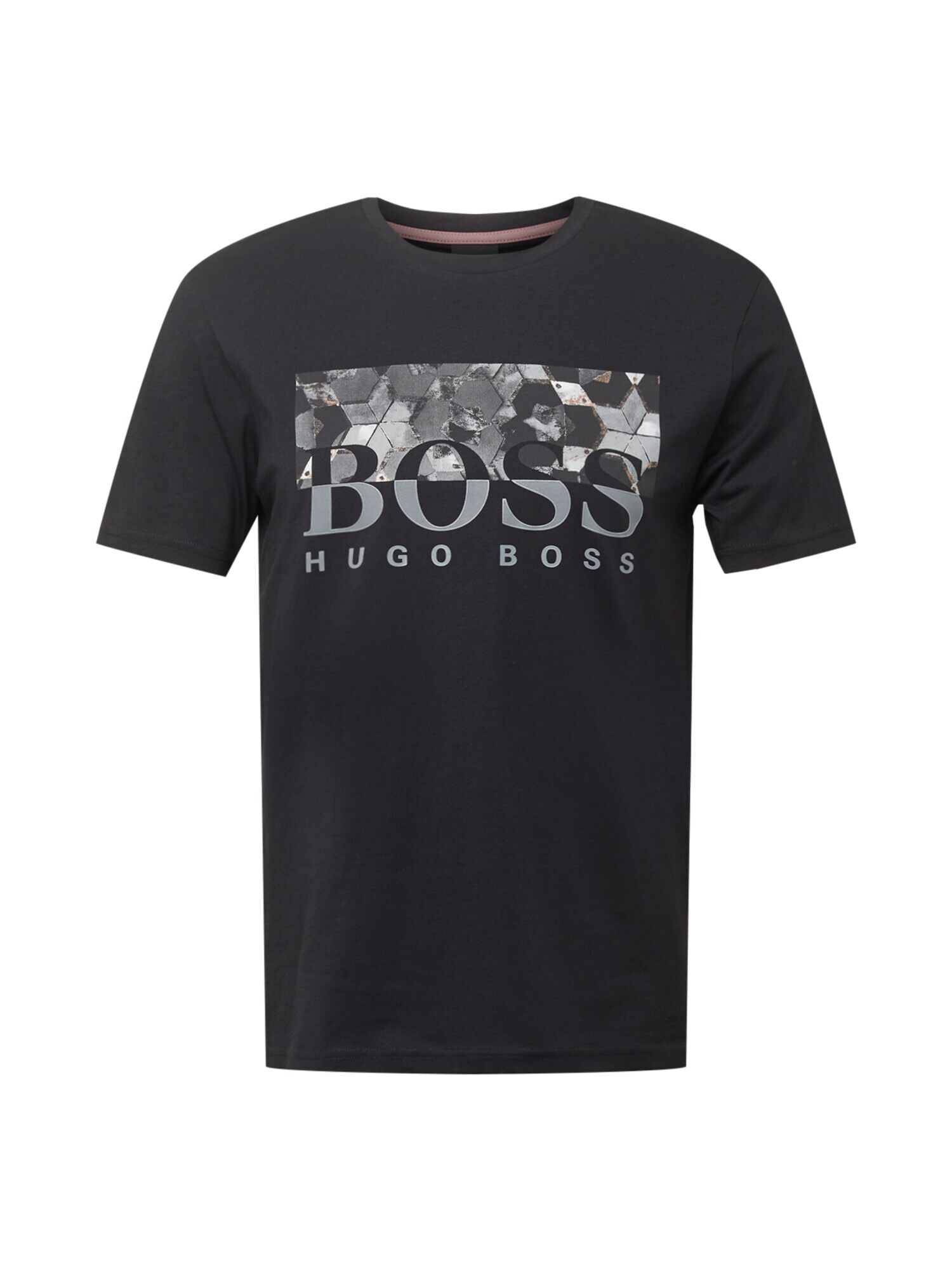 BOSS Casual Majica črna / siva / bela - Pepit.si