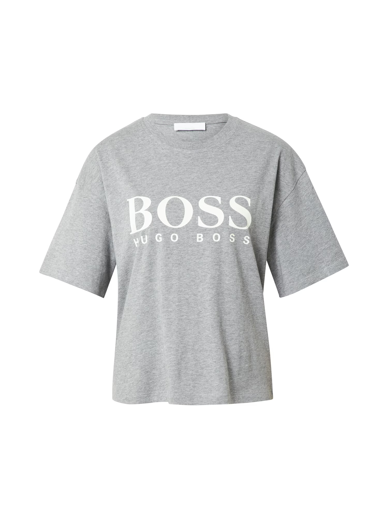 BOSS Casual Majica 'Evina1' pegasto siva / bela - Pepit.si