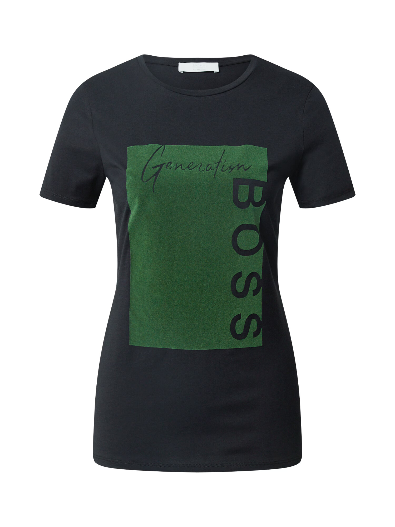 BOSS Casual T-Shirt črna / zelena - Pepit.si