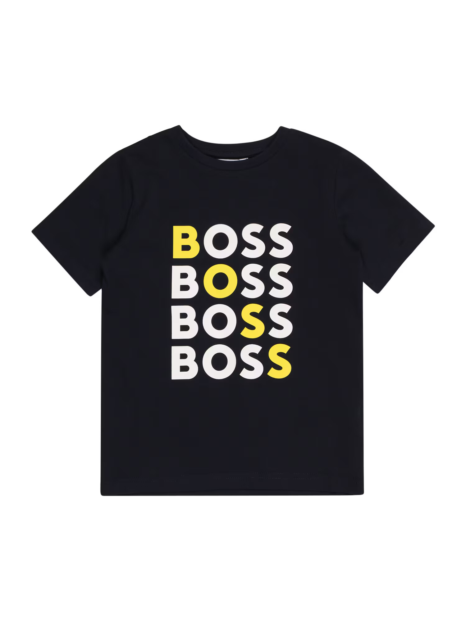 BOSS Kidswear Majica nočno modra / bela / rumena - Pepit.si