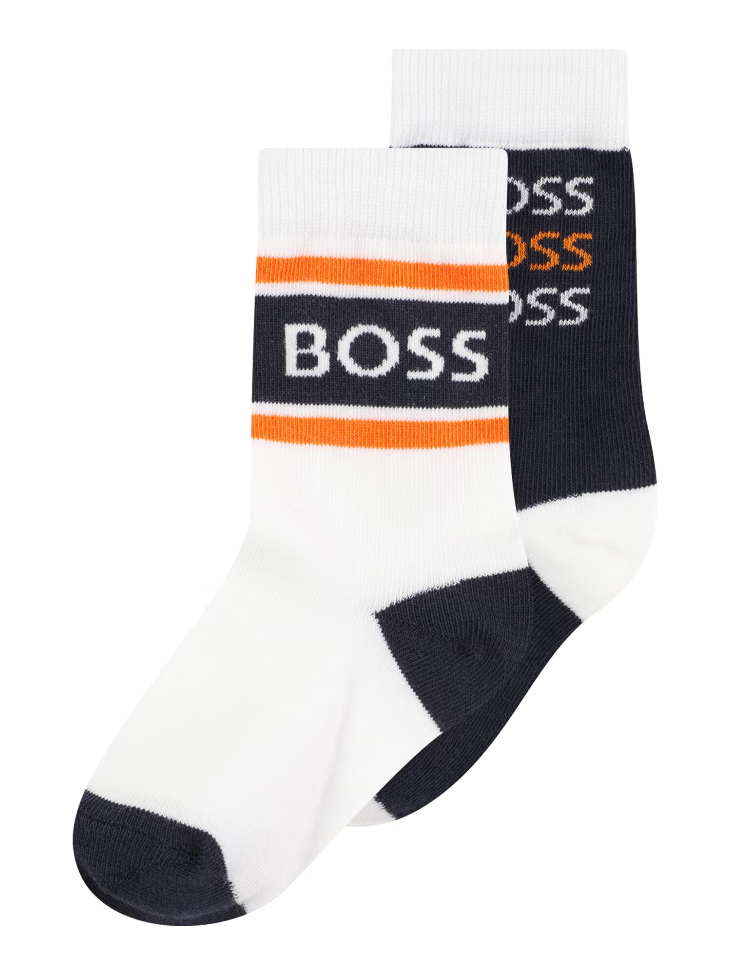 BOSS Kidswear Nogavice oranžna / črna / bela - Pepit.si