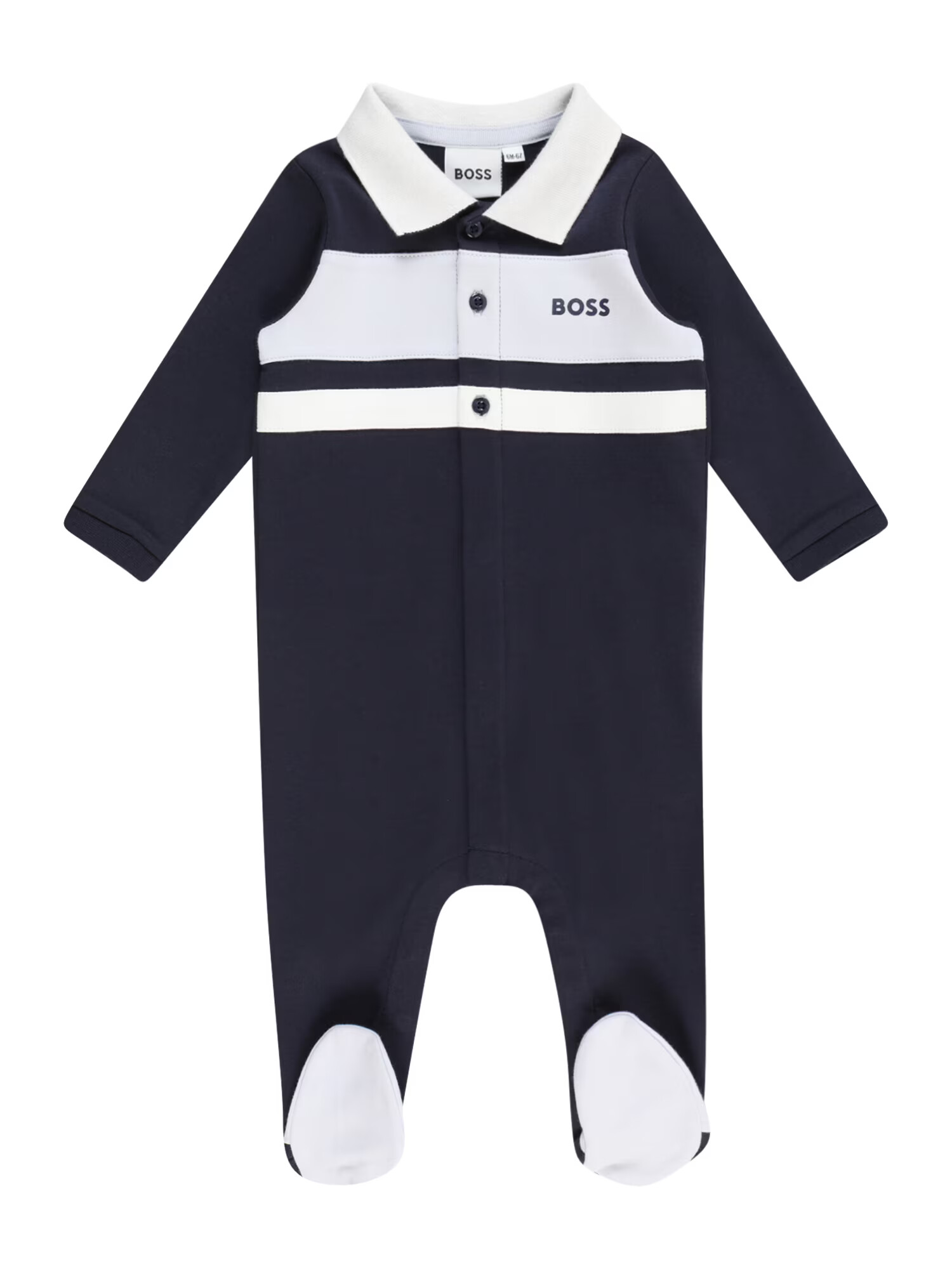 BOSS Kidswear Pižama temno modra / bela - Pepit.si