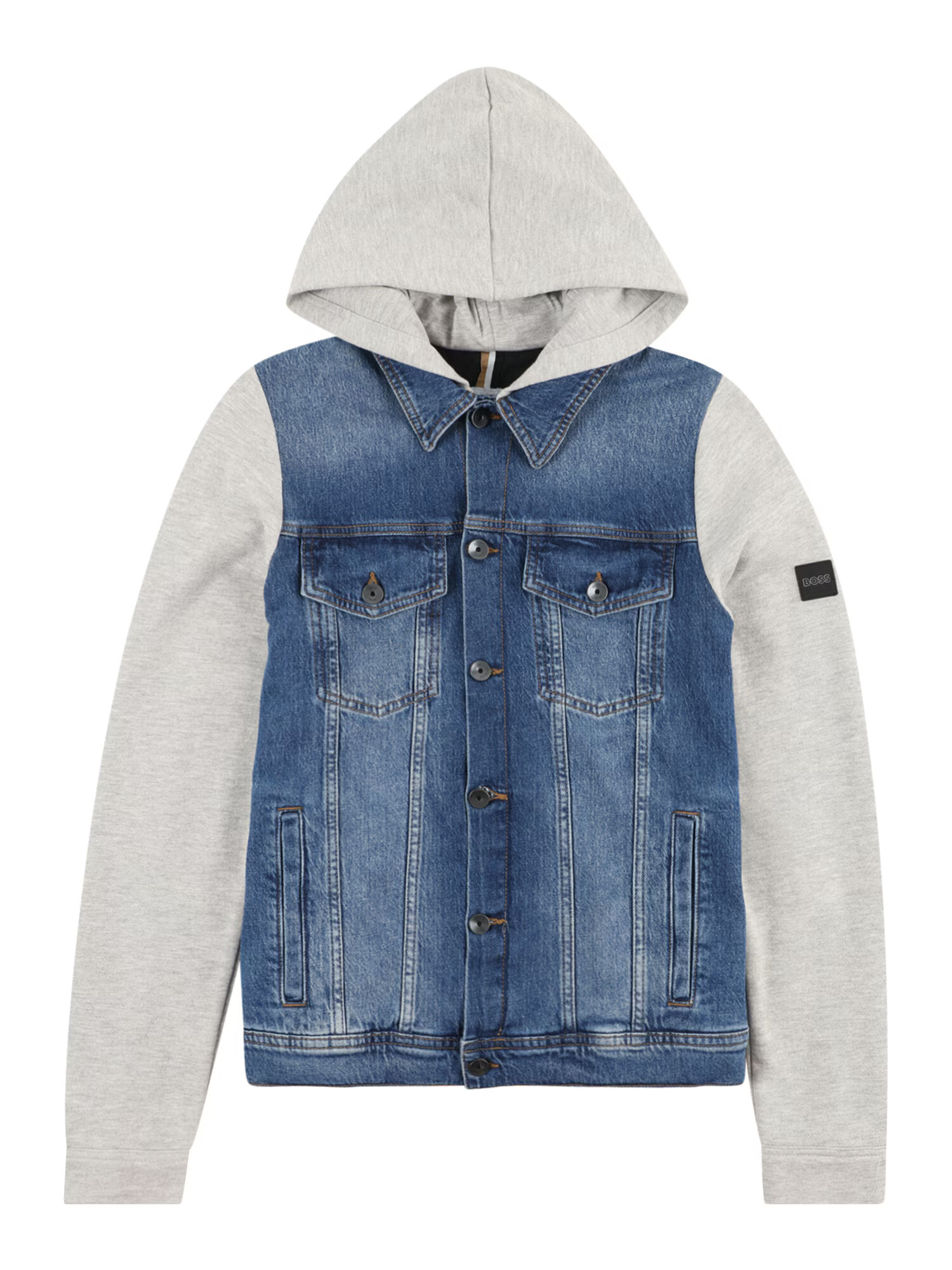 BOSS Kidswear Prehodna jakna moder denim / kamen / črna - Pepit.si