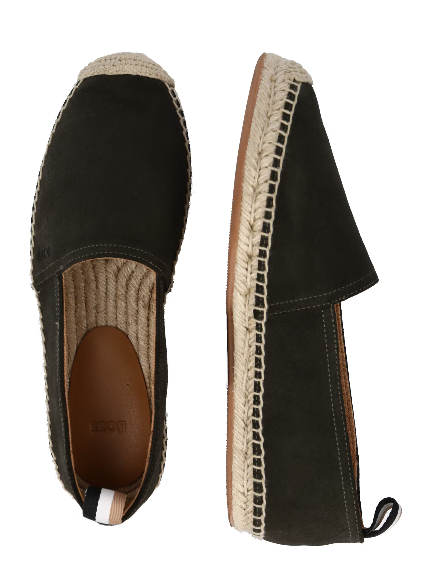 BOSS Orange Espadrile 'Madeira Slon' bež / temno zelena / bela - Pepit.si